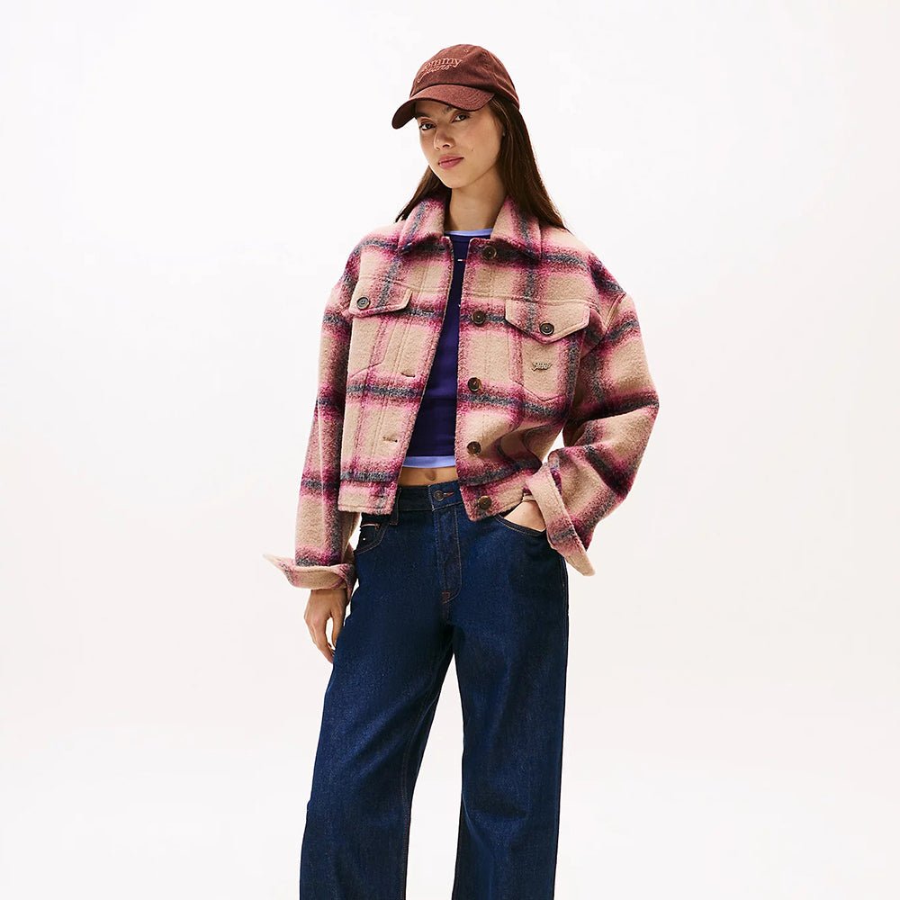 ג'קט טומי הילפיגר Wool Blend Logo Trucker נשים