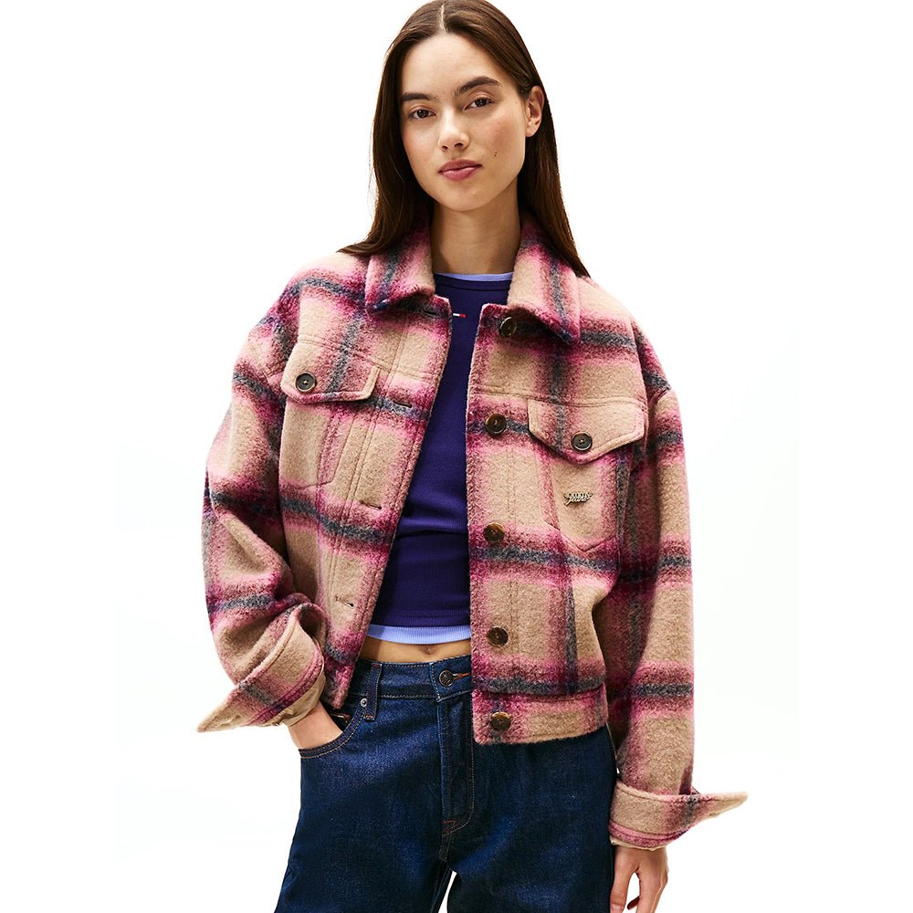 ג'קט טומי הילפיגר Wool Blend Logo Trucker נשים