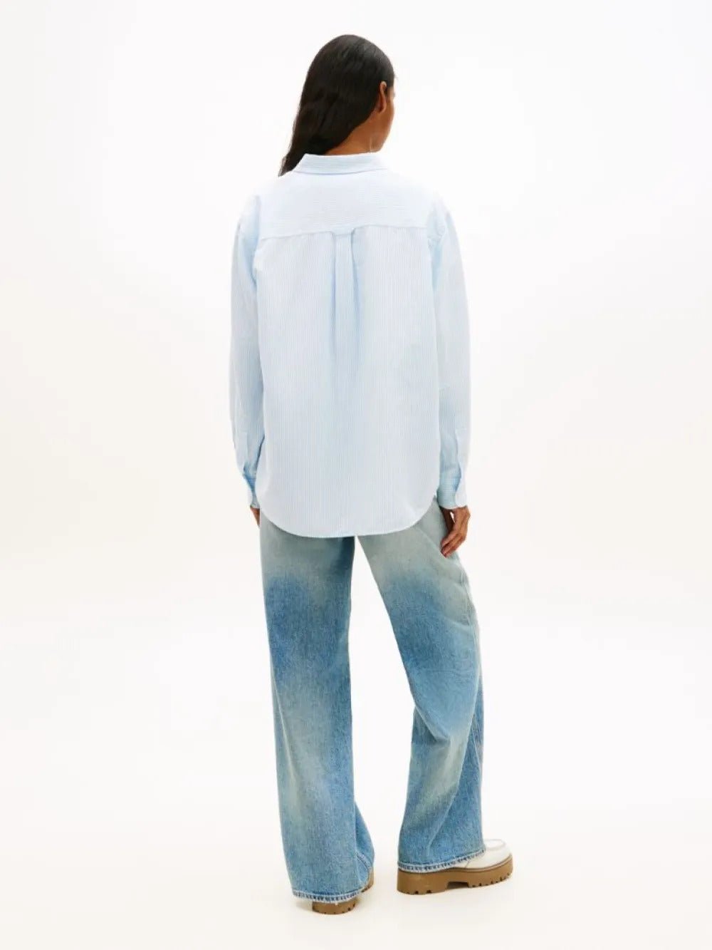 חולצה מכופתרת טומי הילפיגר Relaxed Fit Linen Blend נשים