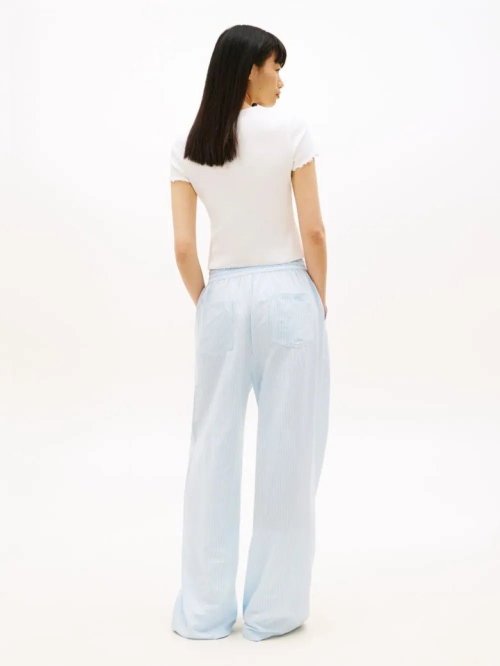 מכנס ארוך טומי הילפיגר Loose Linen Blend Drawstring Trousers נשים