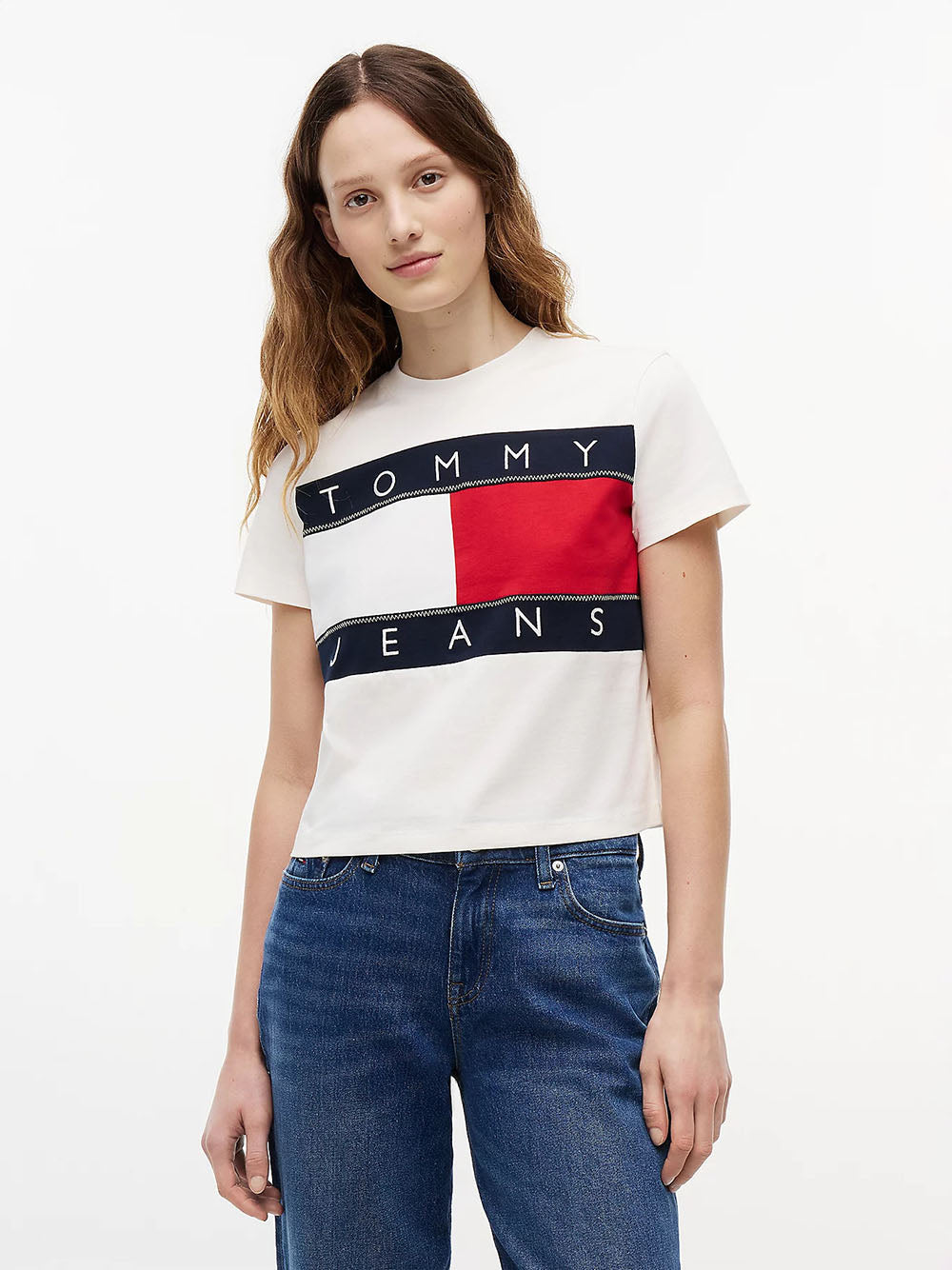 חולצת טישירט קצרה טומי הילפיגר Flag T נשים