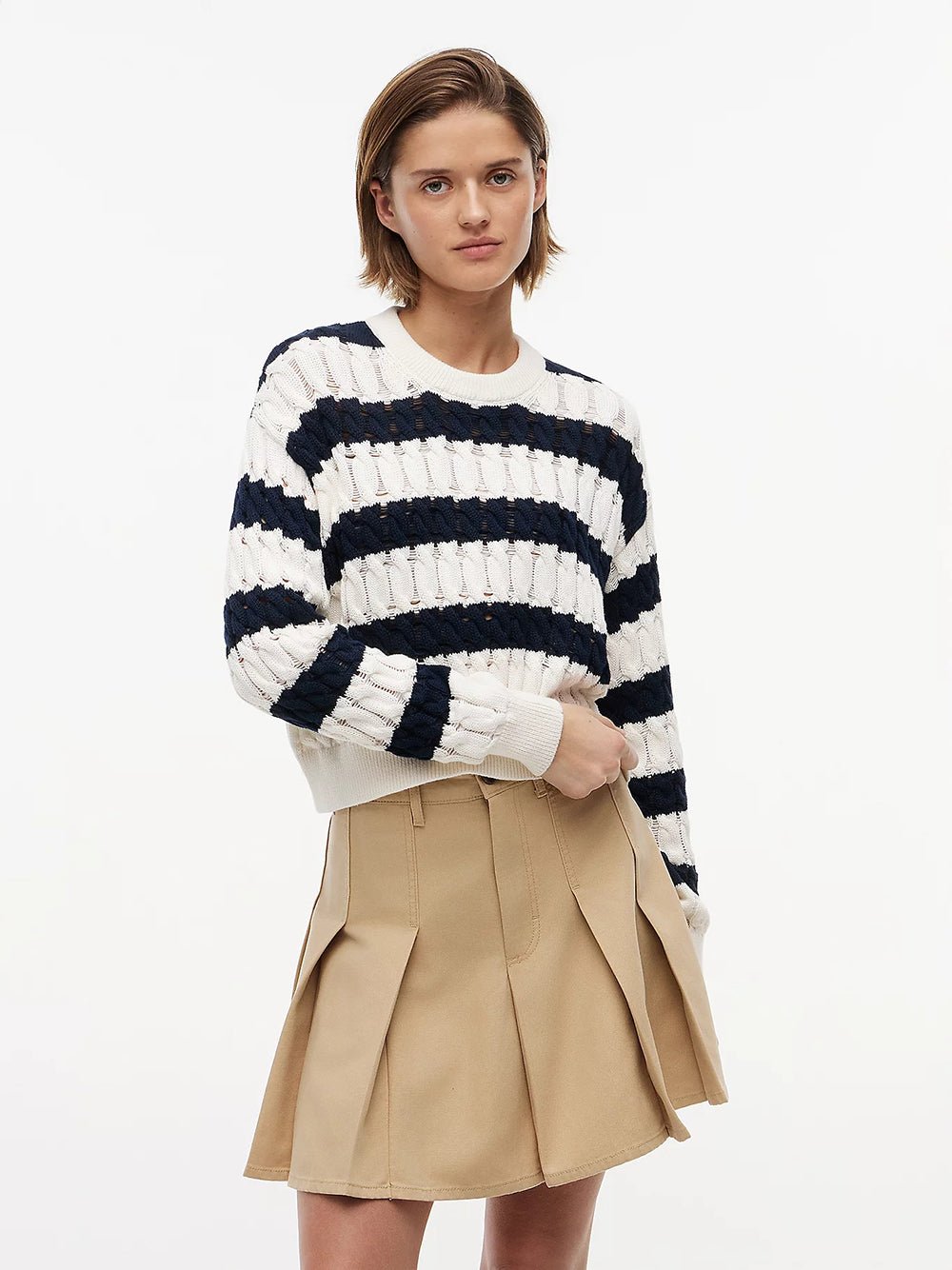 סווטשירט טומי הילפיגר Loose Cable Knit Jumper נשים - thr-DW0DW22926-0A9-XS