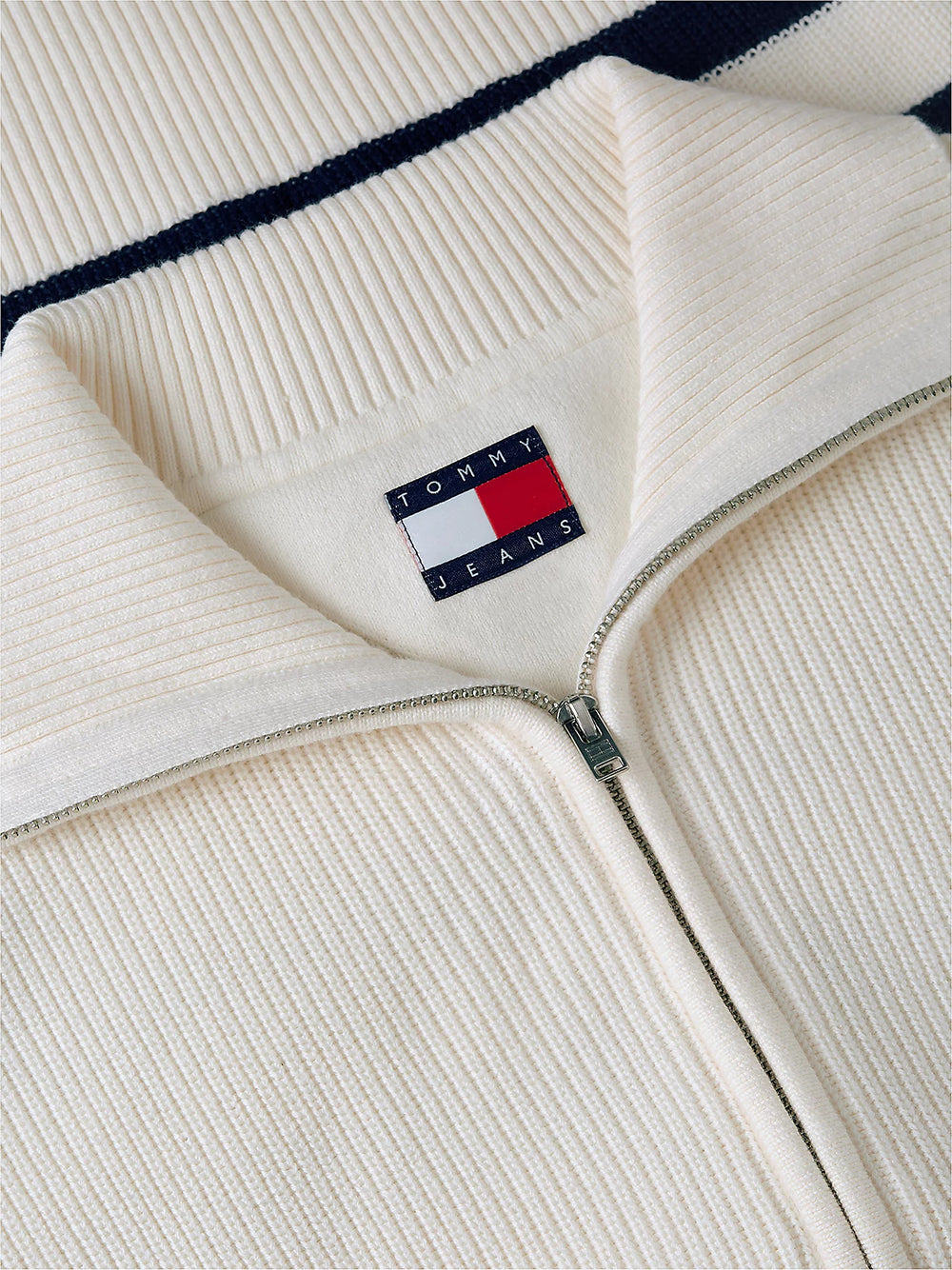 סווטשירט טומי הילפיגר Badge Stripe Quarter-Zip Jumper נשים