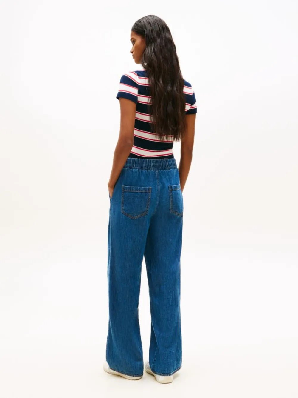ג'ינס טומי הילפיגר Chambray Denim Loose Drawstring Trousers נשים