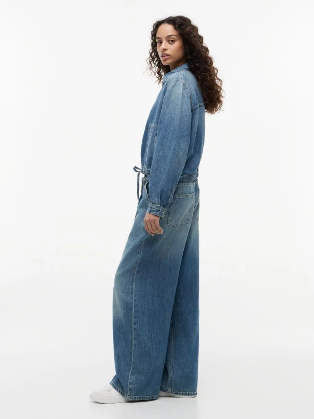 ג'ינס טומי הילפיגר Drawstring Loose Wide Leg Jeans With Linen נשים