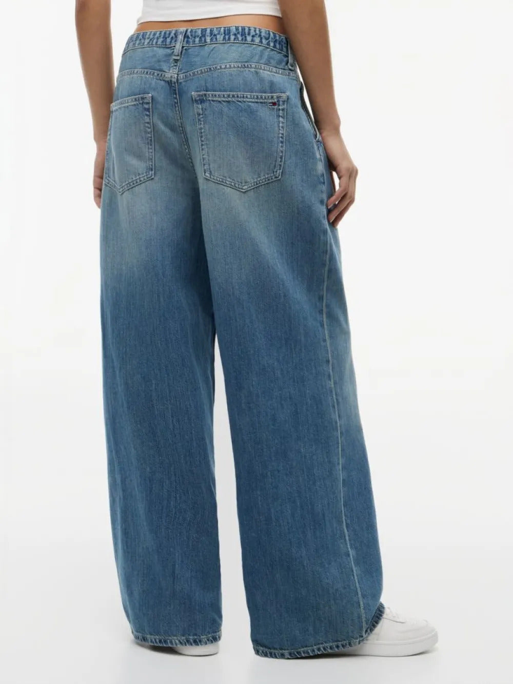 ג'ינס טומי הילפיגר Drawstring Loose Wide Leg Jeans With Linen נשים