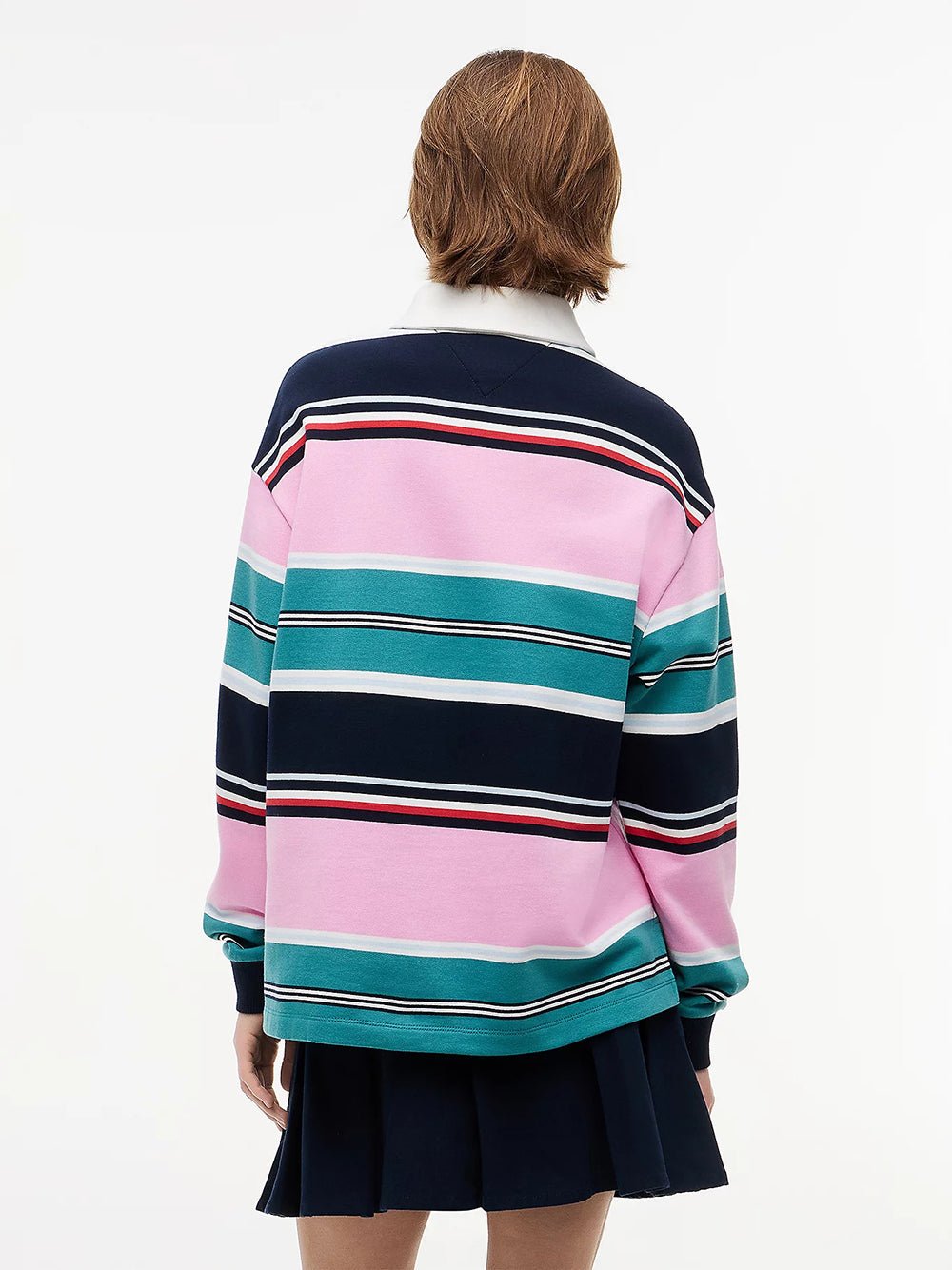 סווטשירט טומי הילפיגר Mixed Stripe Relaxed Rugby נשים