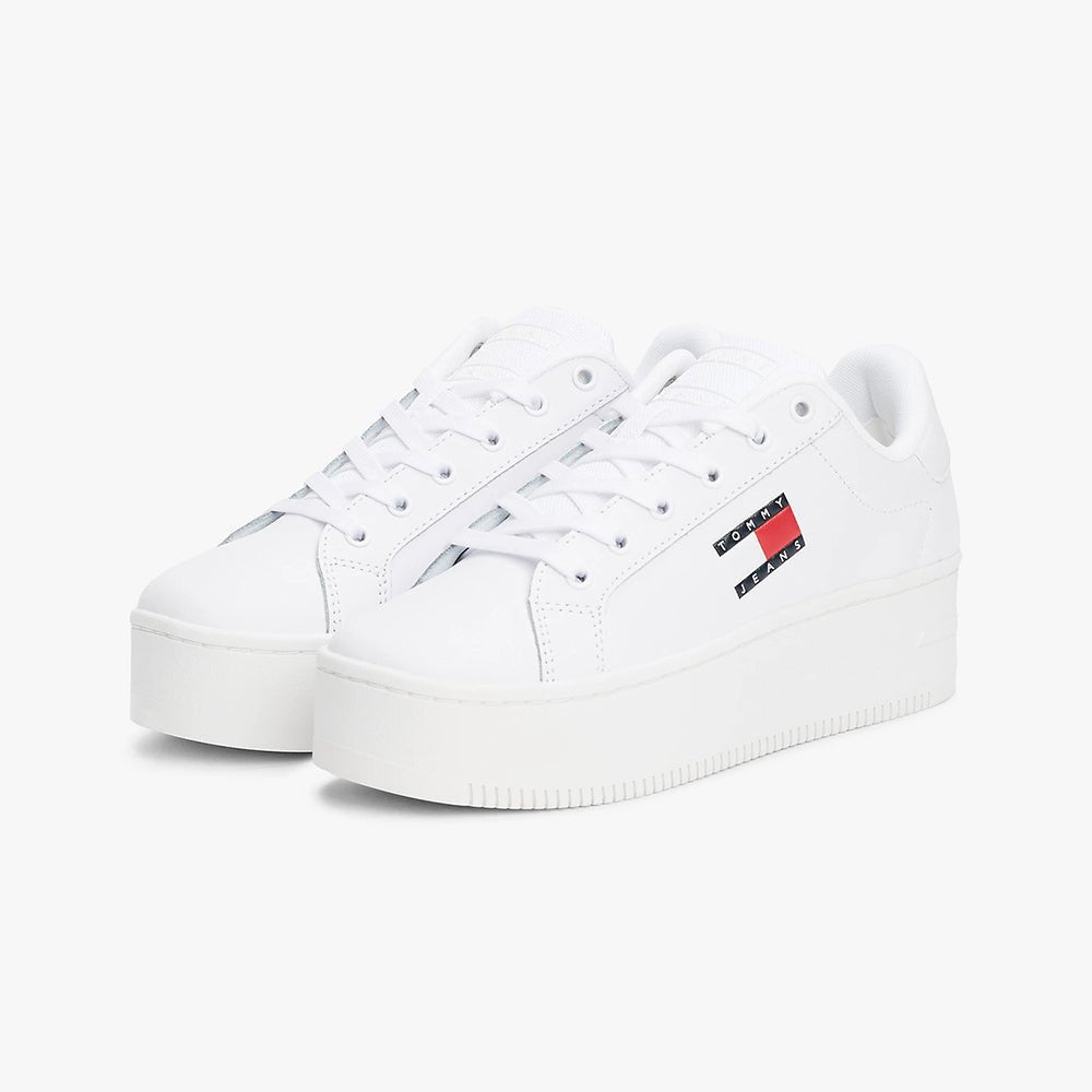 נעלי טומי הילפיגר Leather Platform Trainers נשים
