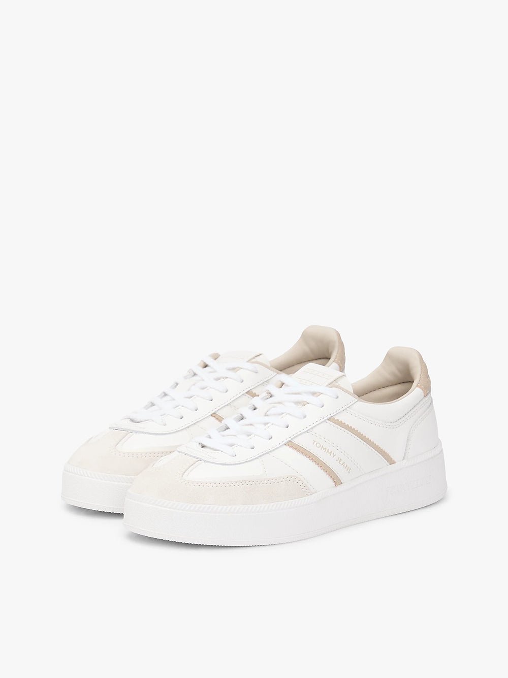 נעלי טומי הילפיגר The Greenwich Leather Mixed Texture Platform Trainers נשים