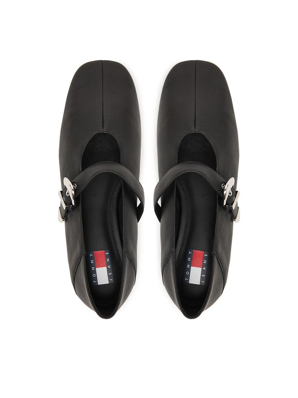 נעלי טומי הילפיגר Suede Buckle Square Toe Ballerinas נשים