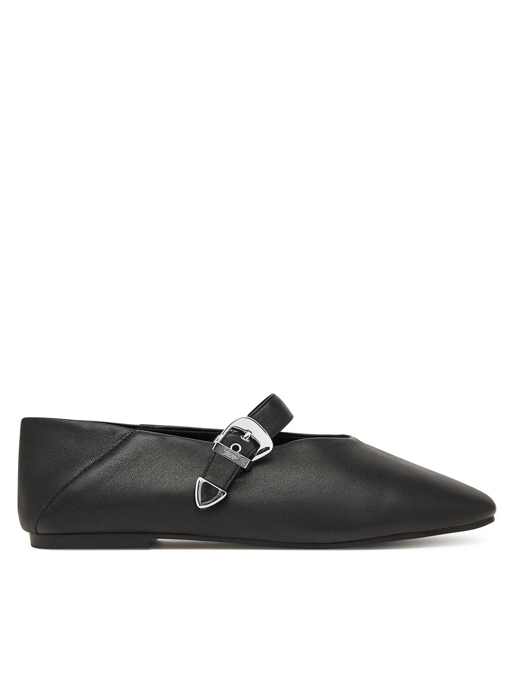 נעלי טומי הילפיגר Suede Buckle Square Toe Ballerinas נשים