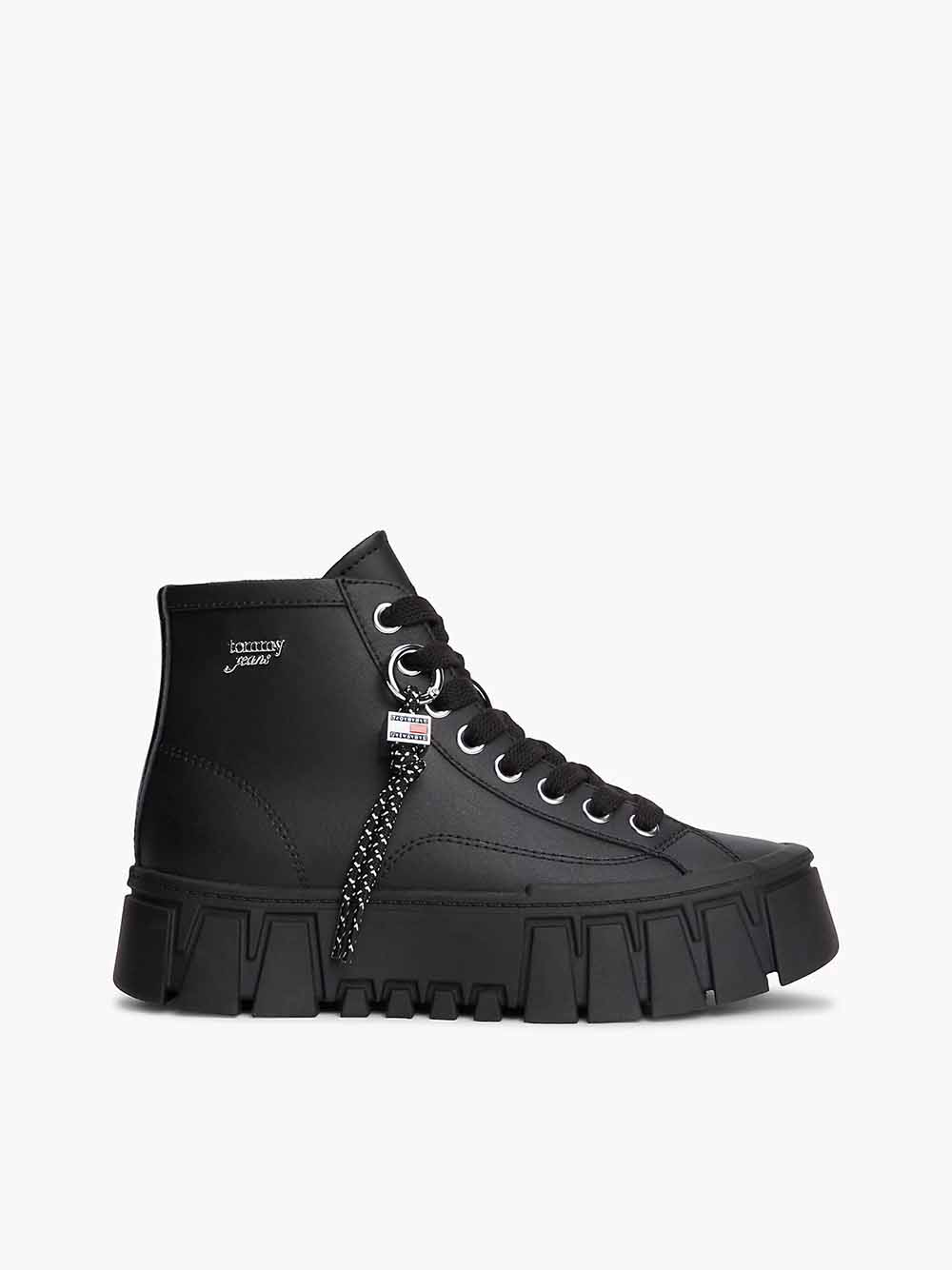 מגפי טומי הילפיגר Logo Charm Platform Trainers With Leather נשים
