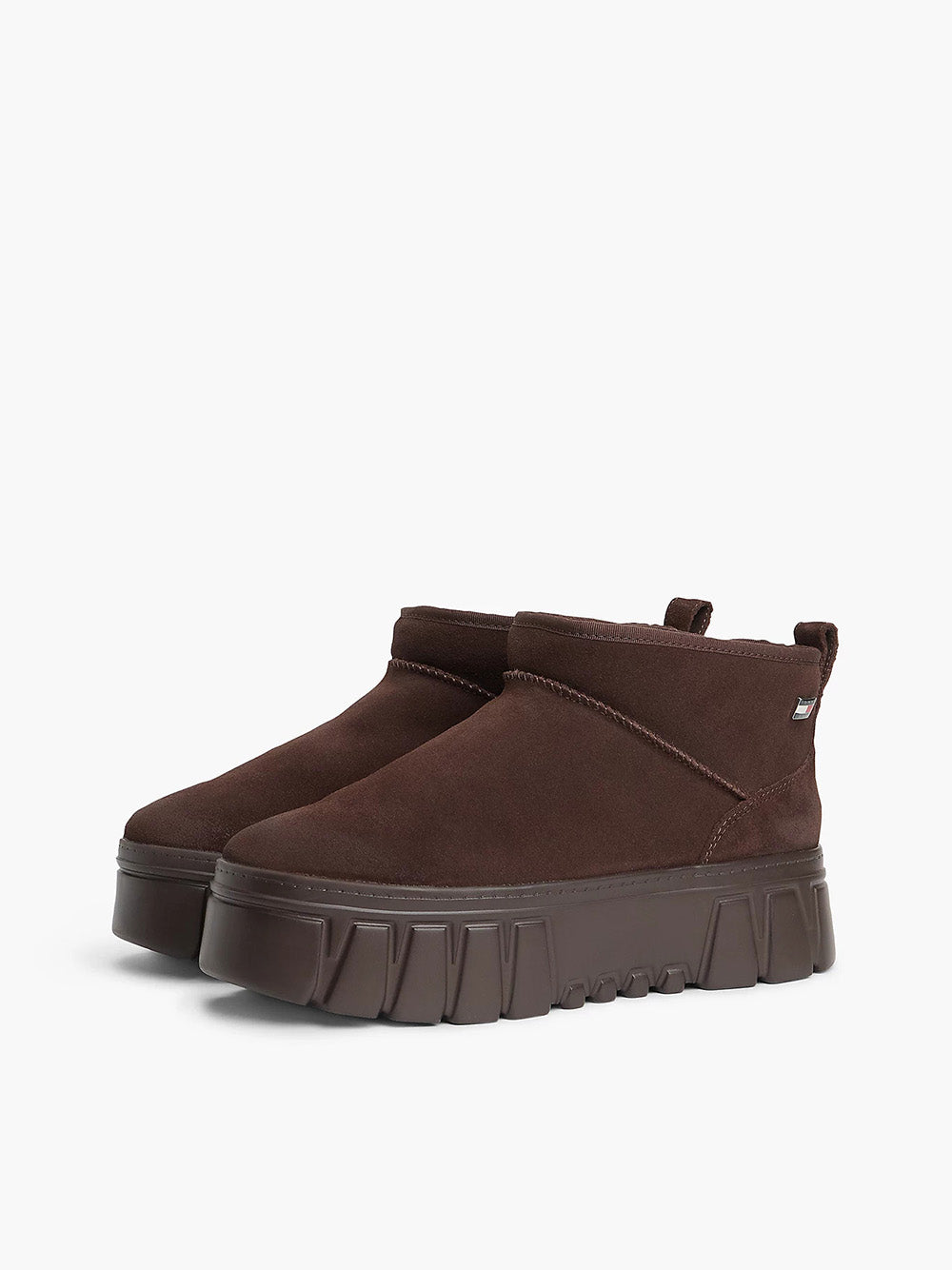 מגפי טומי הילפיגר Suede Warm Lined Platform Ankle נשים