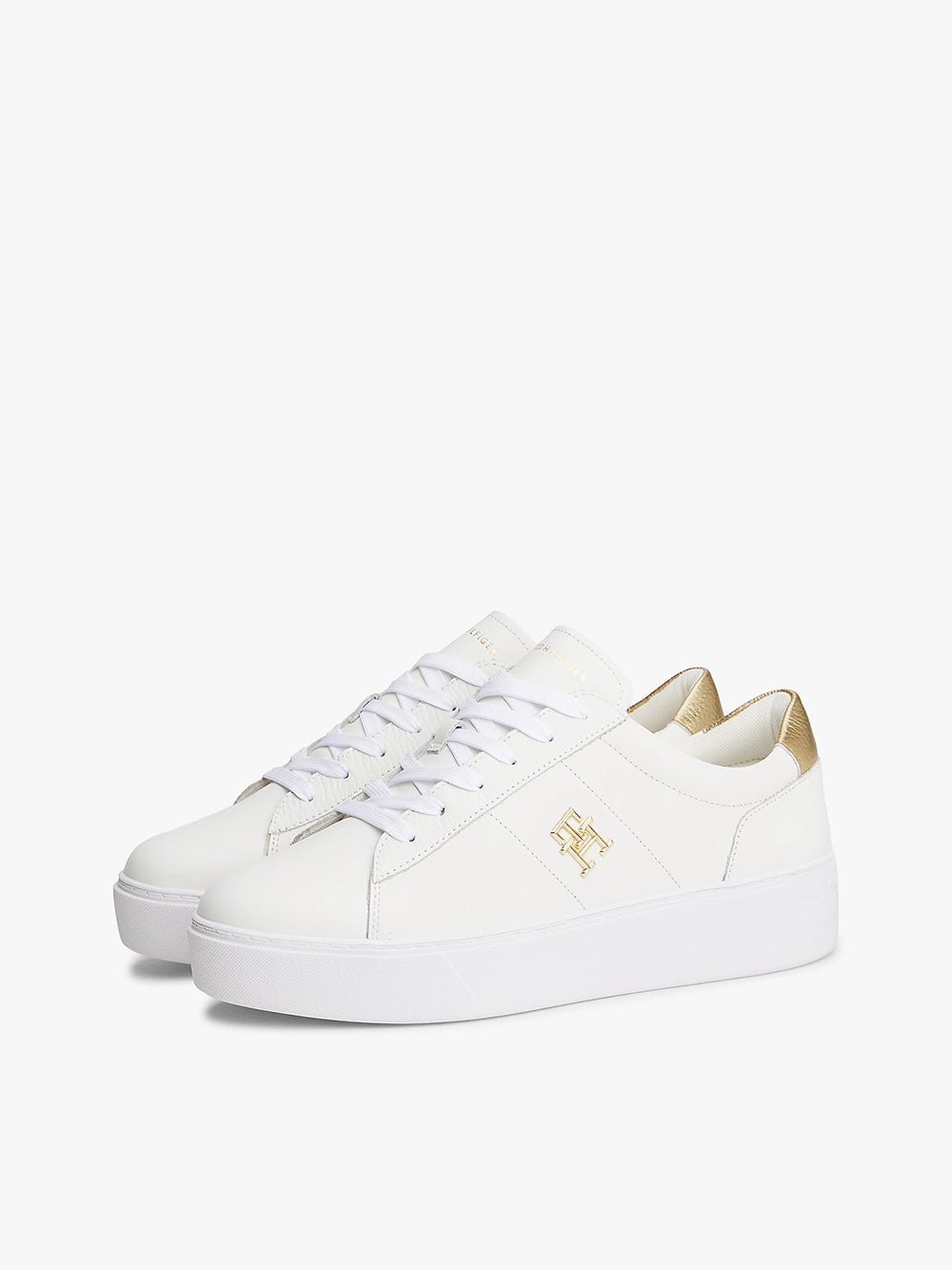 נעלי טומי הילפיגר Leather Platform Court Trainers נשים