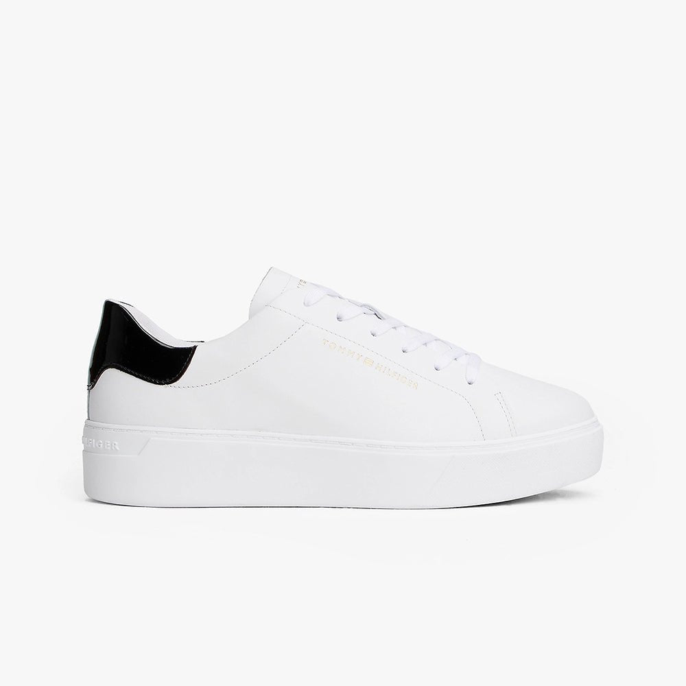נעלי טומי הילפיגר Leather Contrast Heel Platform Trainers נשים