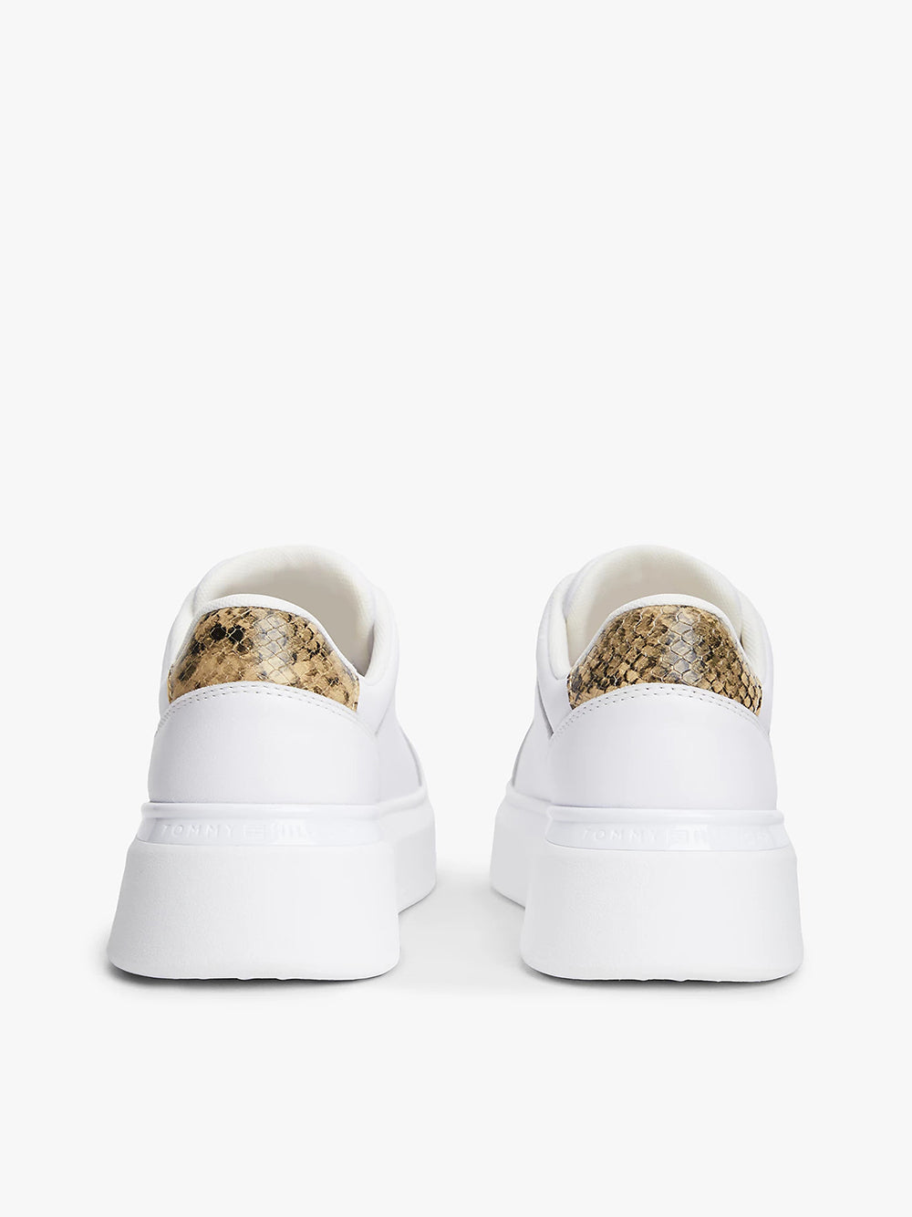 נעלי טומי הילפיגר Snake Print Heel Leather Platform Trainers נשים