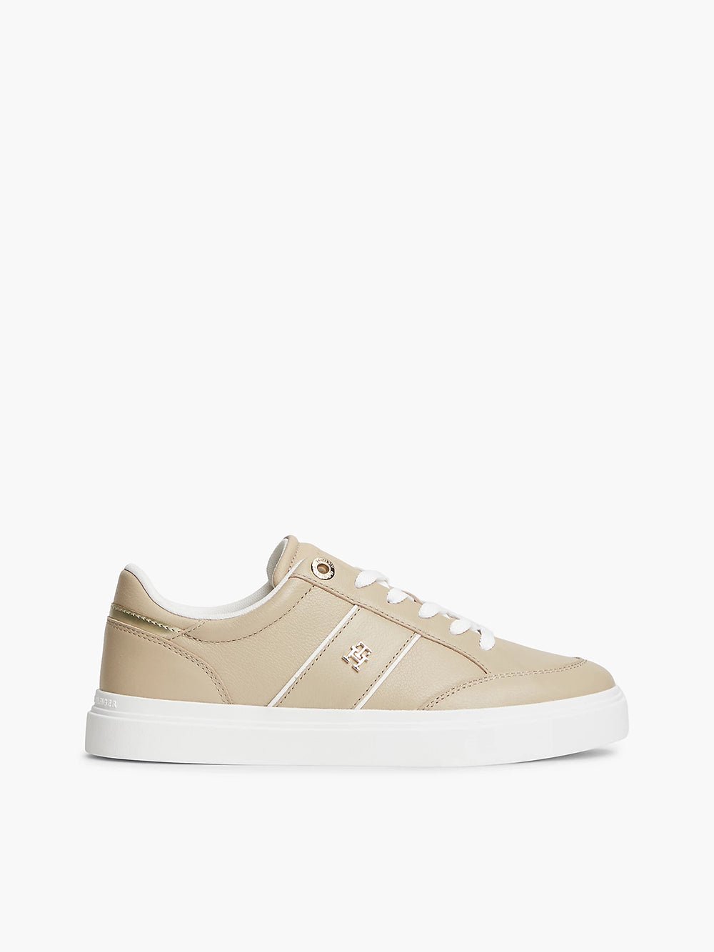 נעלי טומי הילפיגר Pebble Grain Leather Cupsole Trainers נשים