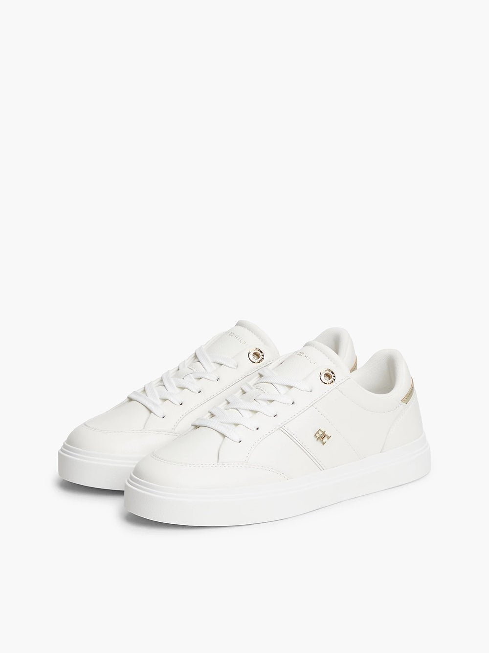 נעלי טומי הילפיגר Pebble Grain Leather Cupsole Trainers נשים
