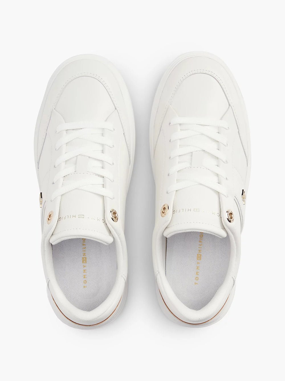 נעלי טומי הילפיגר Pebble Grain Leather Cupsole Trainers נשים