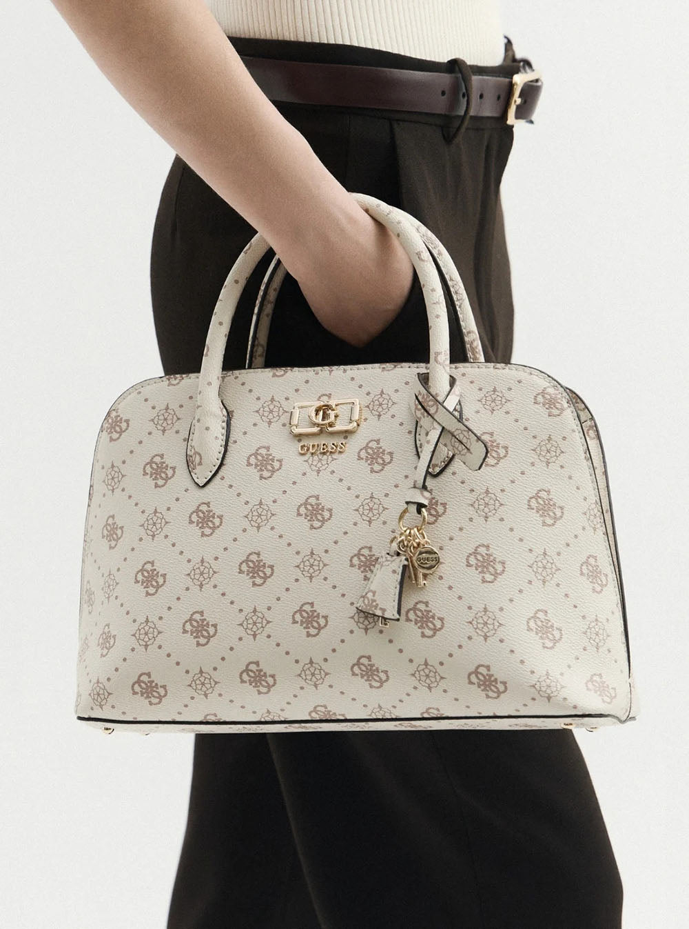 תיק Guess Emelie Logo 2 Comp Satchel נשים
