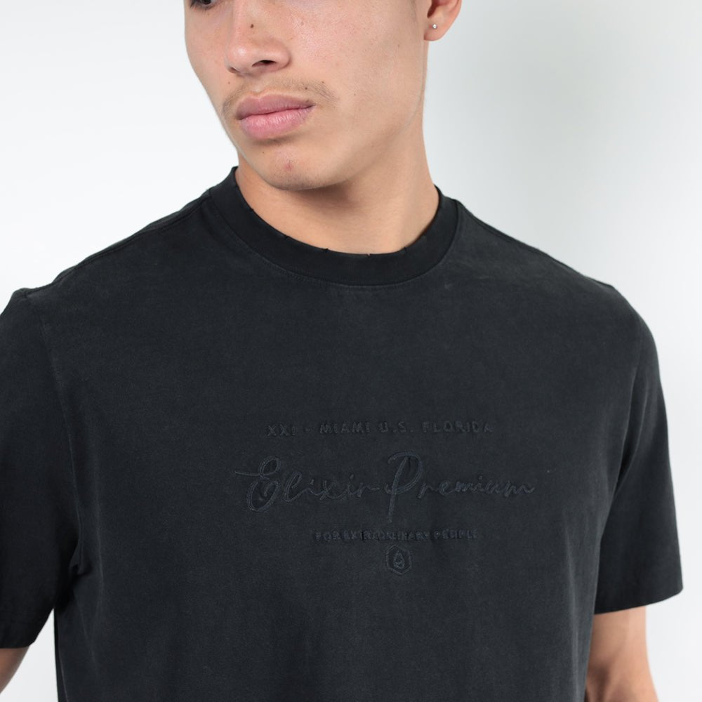 חולצת טישירט קצרה אליקסיר Chest Embroidery גברים
