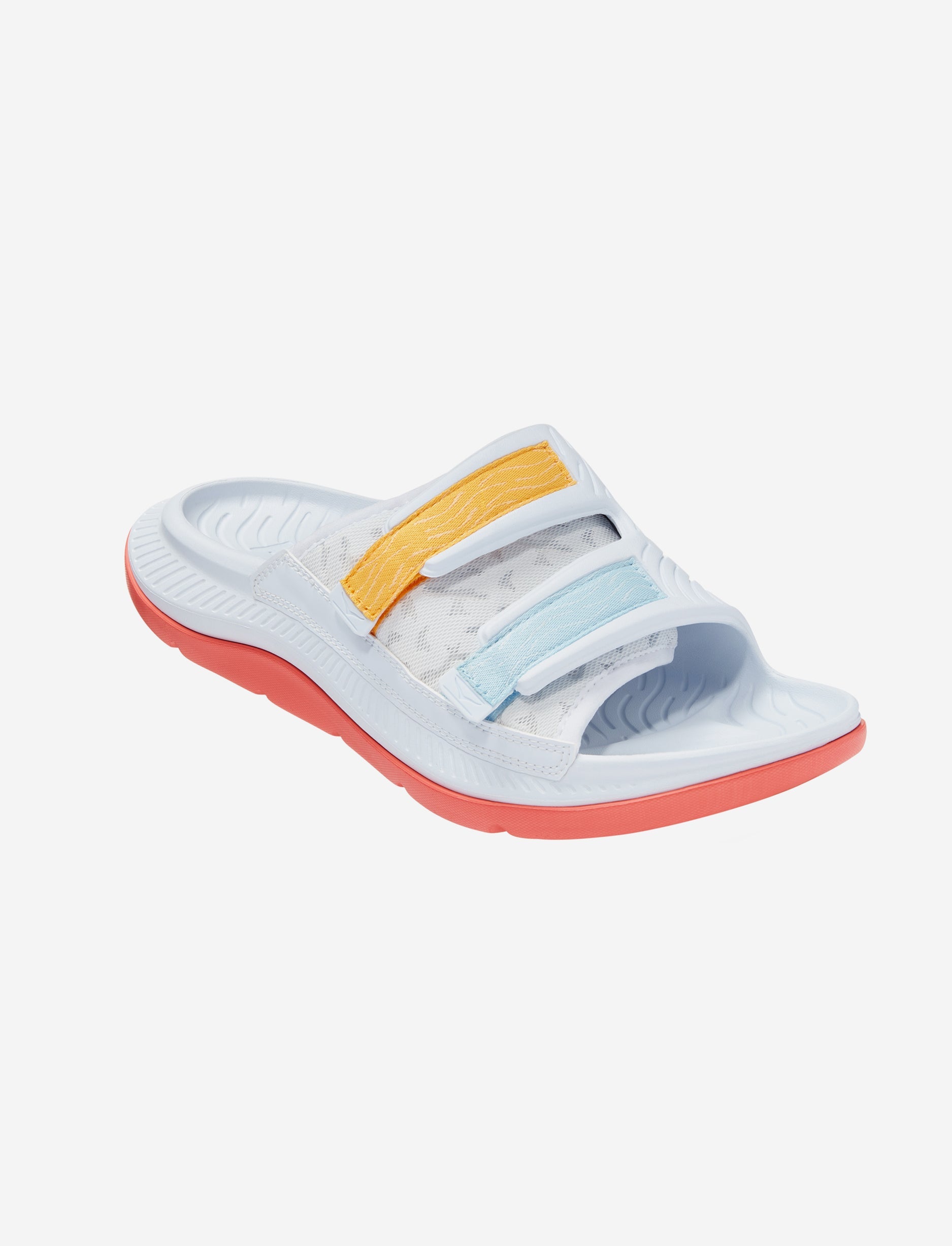 HOKA ORA LUXE U - כפכפי אורה לוקס הוקה בצבע לבן/כתום/תכלת