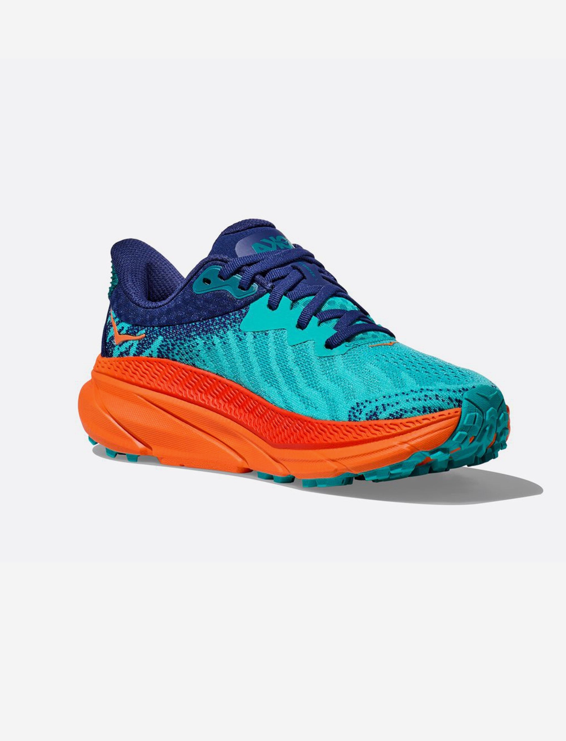 Hoka Challenger 7 Wide - נעלי ספורט גברים הוקה צ'אלנג'ר 7 רחבות בצבע טורקיז/כתום