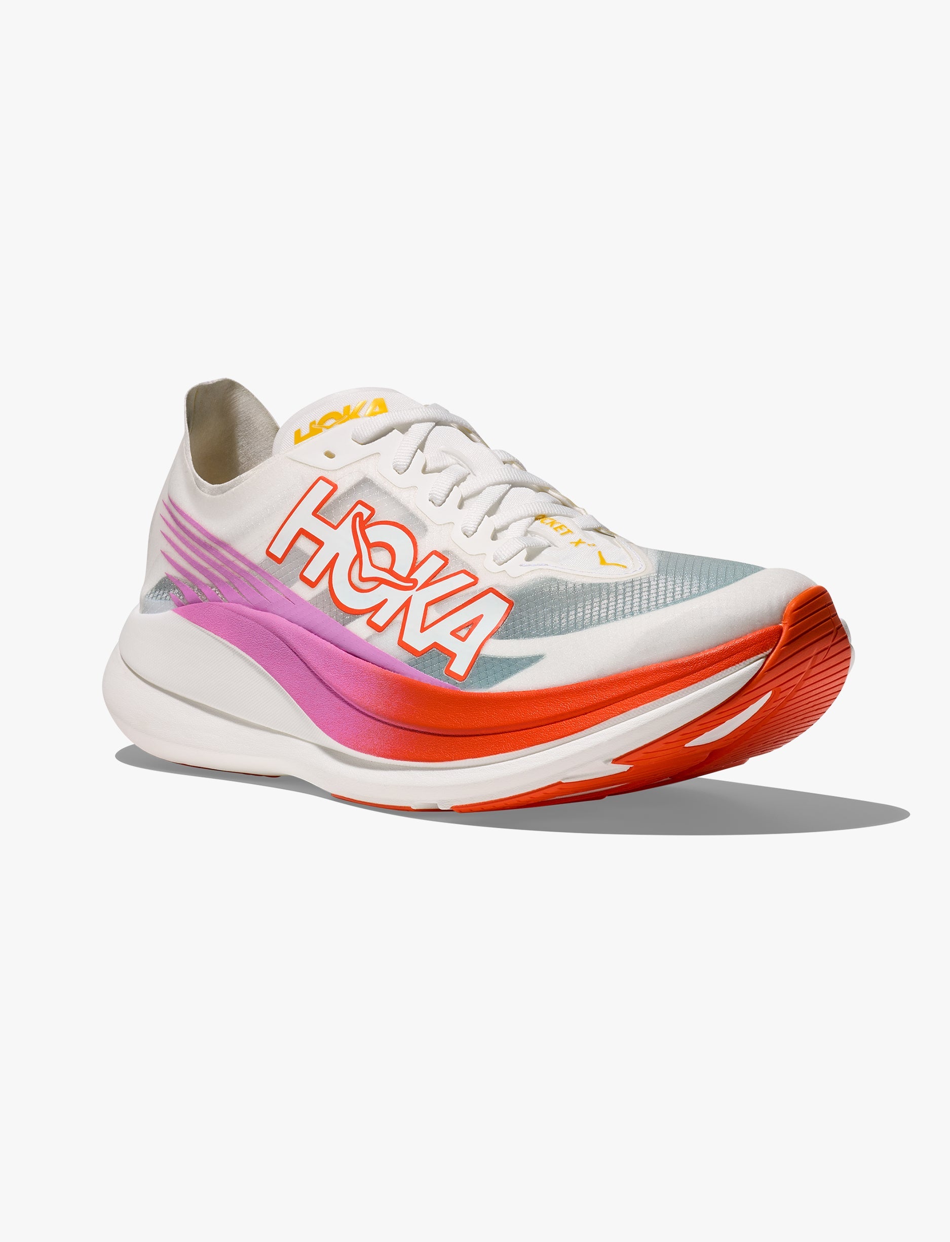 HOKA  ROCKET X 2 - נעלי ספורט הוקה רוקט איקס 2 בצבע פרוסט/לבה
