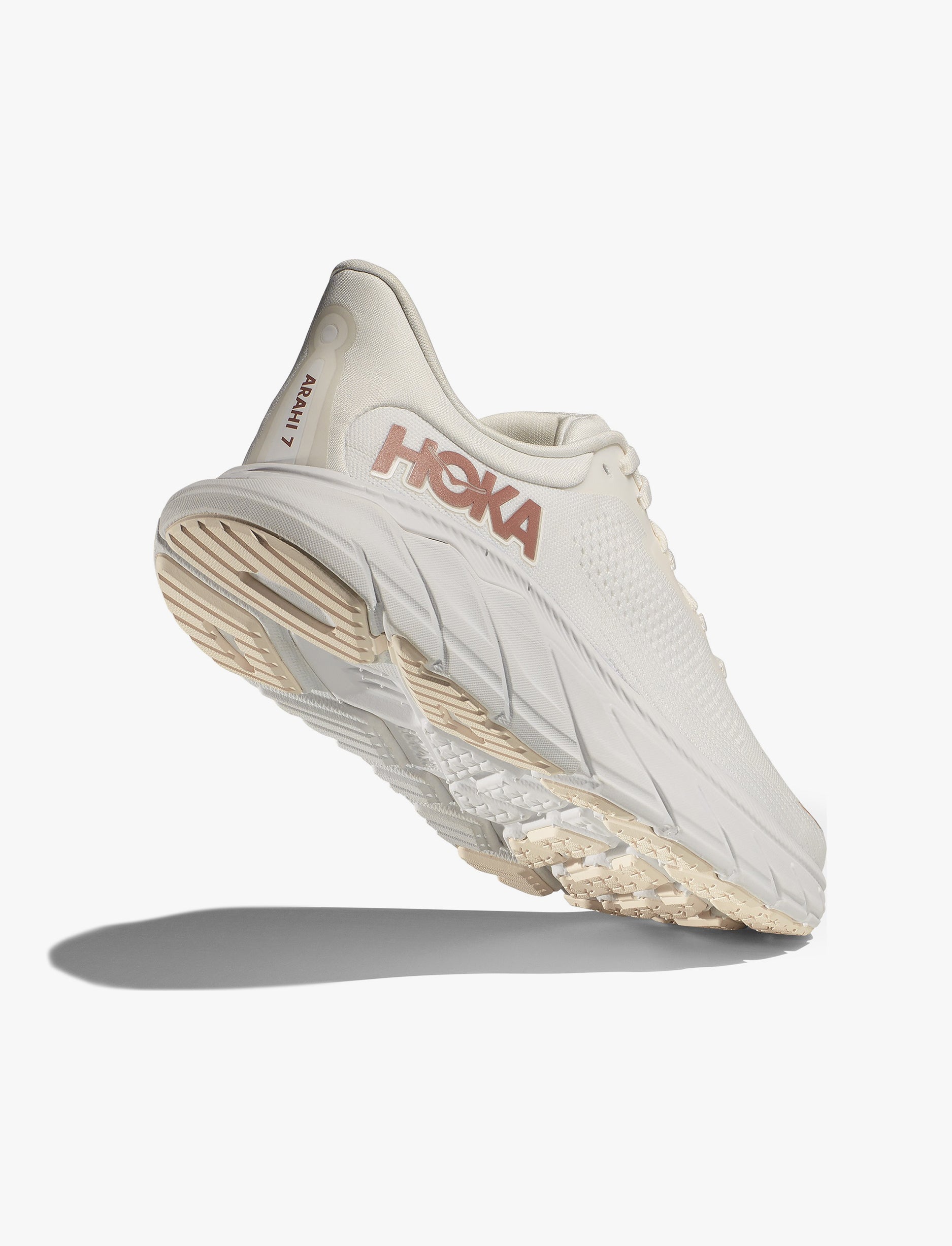HOKA Arahi 7 - נעלי ספורט נשים הוקה ארהי 7 בצבע לבן/רוז גולד