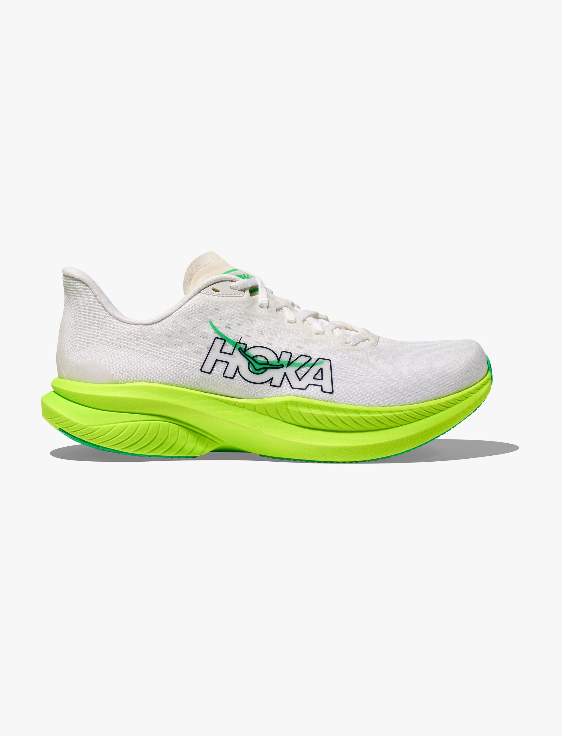 HOKA MACH 6 - נעלי ספורט לגברים הוקה מאך 6 בצבע לבן/נאון ליים