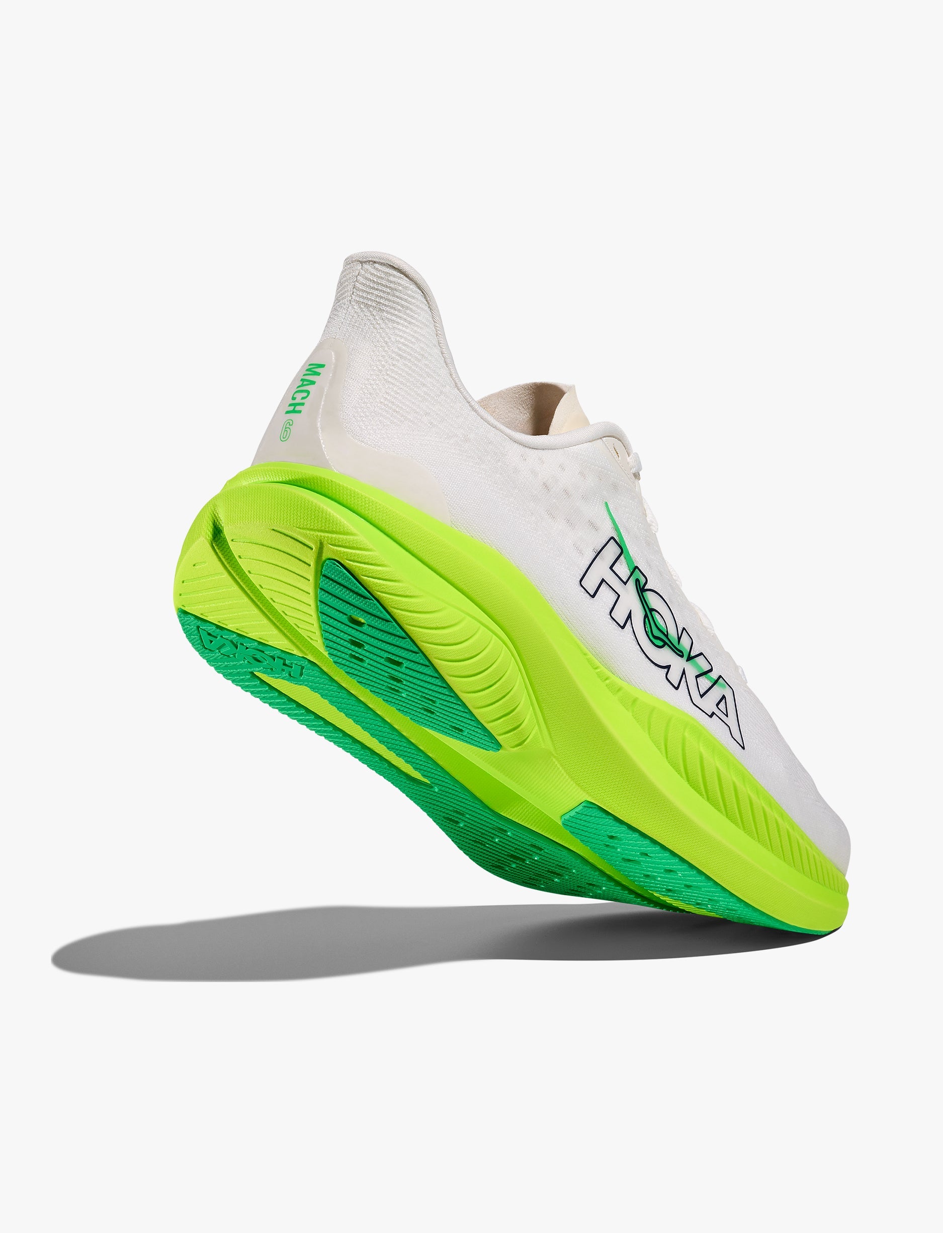 HOKA MACH 6 - נעלי ספורט לגברים הוקה מאך 6 בצבע לבן/נאון ליים
