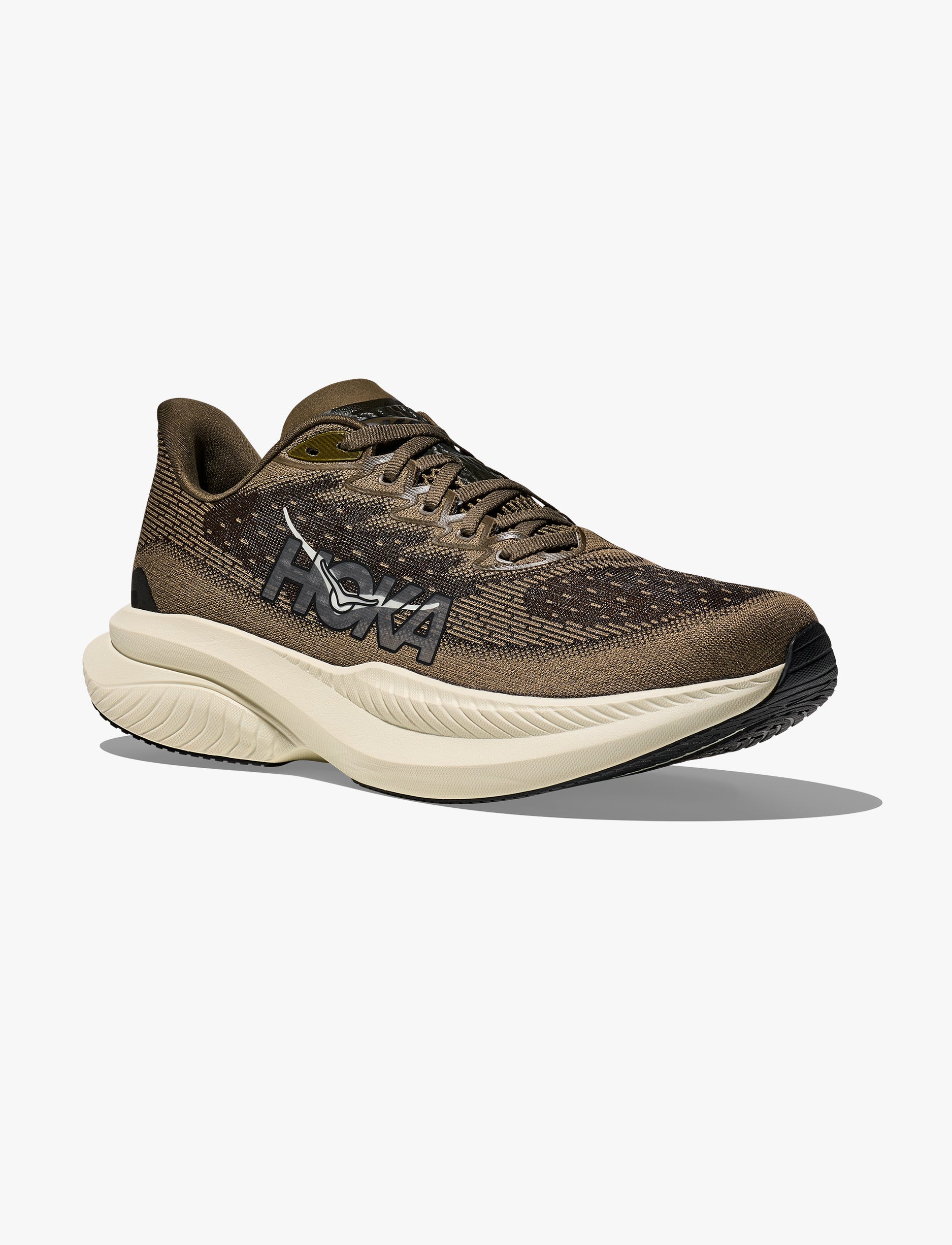 MACH 6 WIDE - נעלי ספורט הוקה לגברים מאך 6 רחבות בצבע ירוק זית עתיק/כמהין