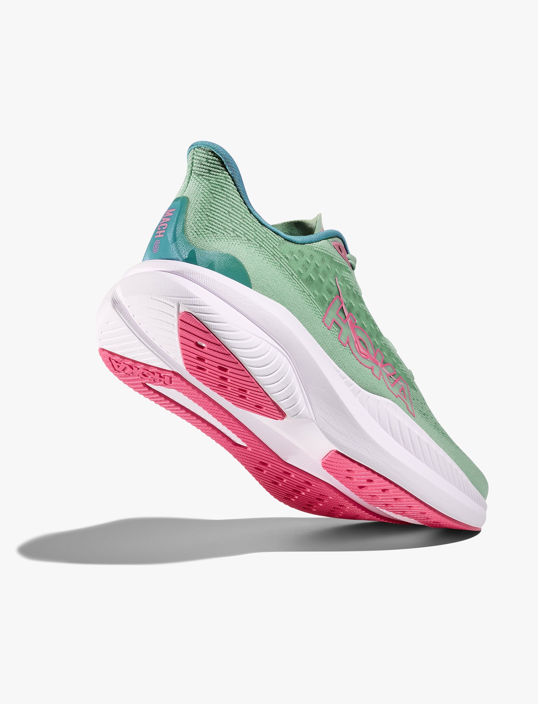 MACH 6 WIDE - נעלי ספורט הוקה לנשים מאך 6 רחבות בצבע ירוק ג'ייד/כחול אפלי