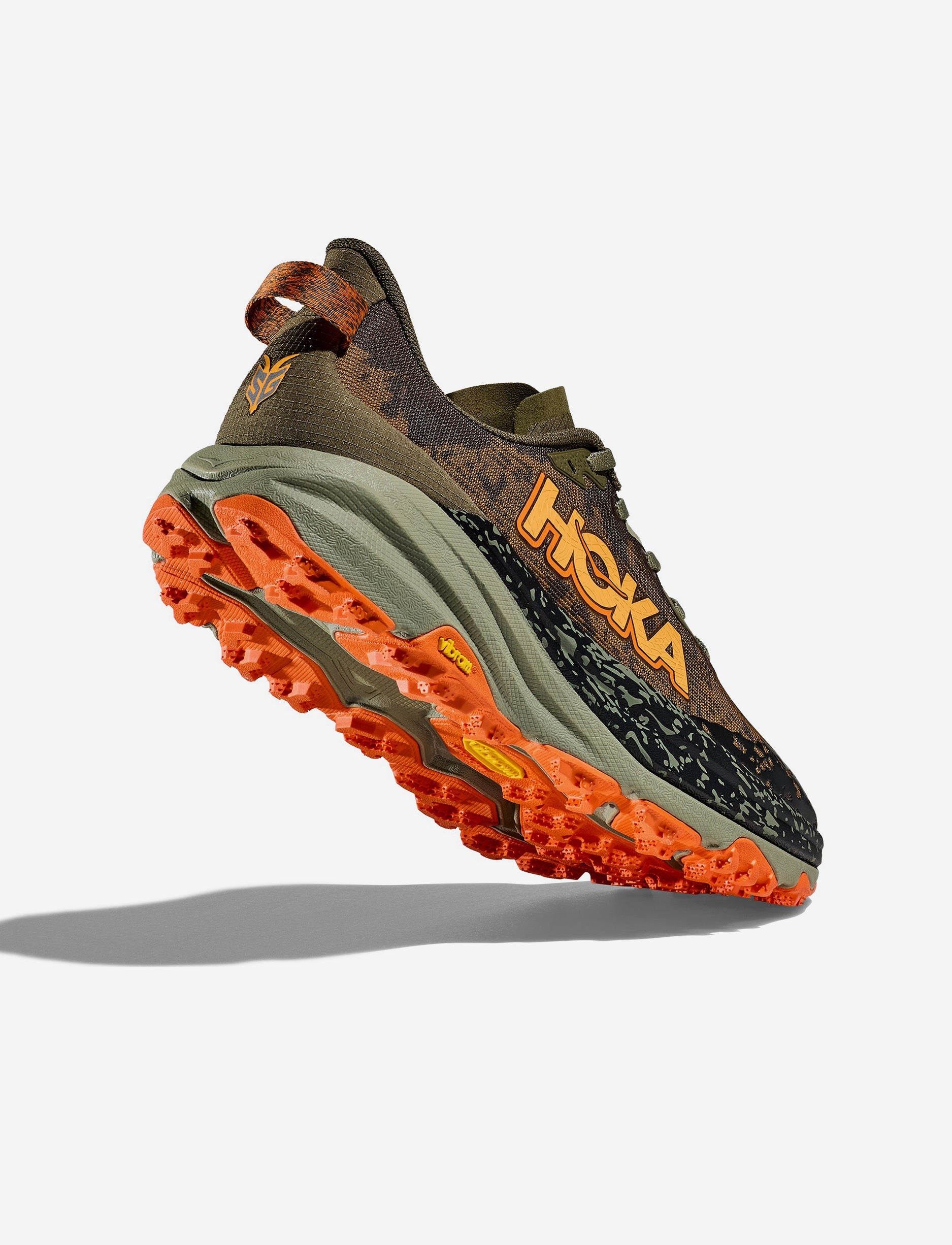 HOKA SPEEDGOAT 6 WIDE - נעלי ספורט גברים ספידגוט 6 רחבות בצבע זית/כתום