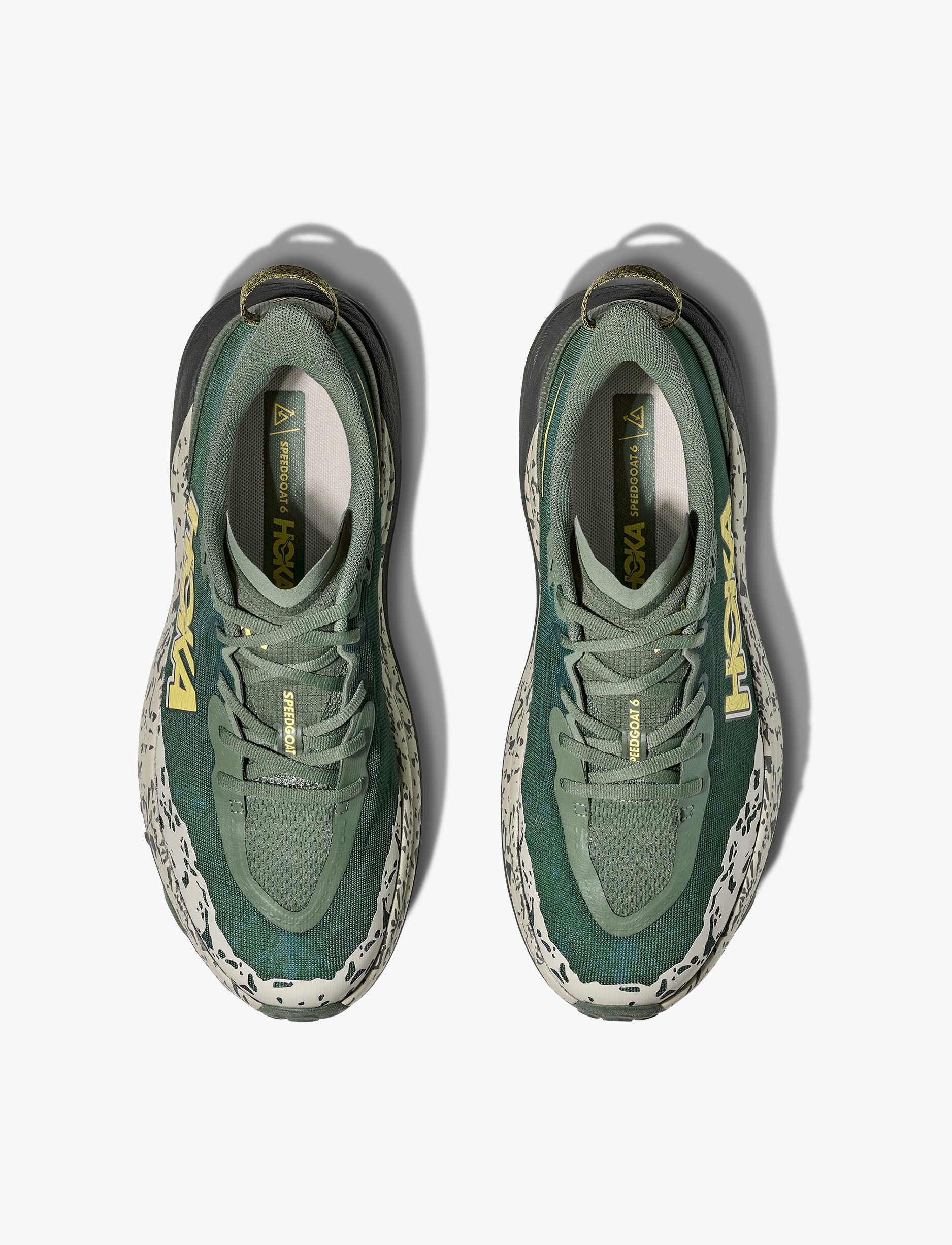 HOKA SPEEDGOAT 6 WIDE - נעלי ספורט גברים ספידגוט 6 רחבות בצבע ירוק שרך/אפור אספלט