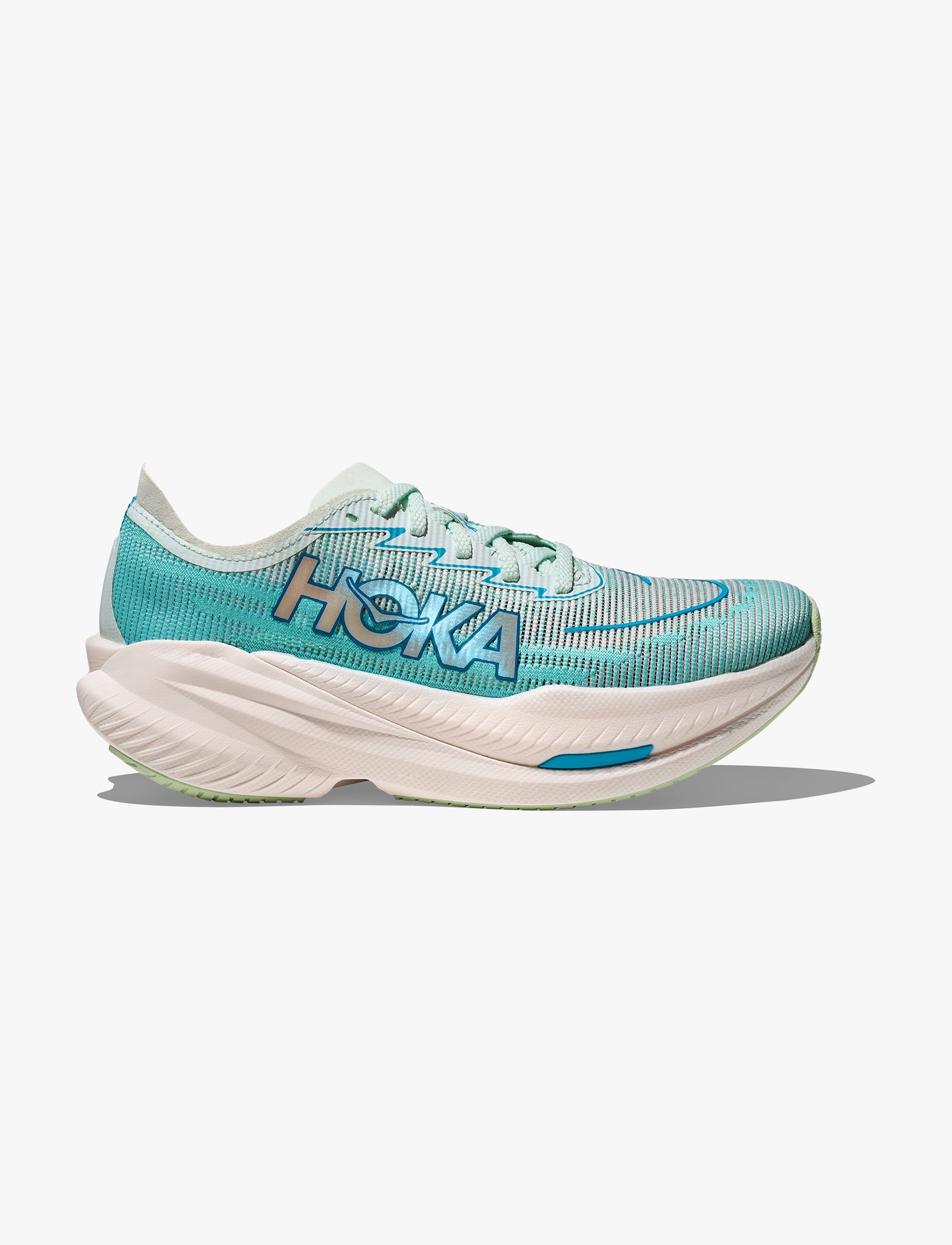 HOKA MACH X 2 - נעלי ספורט לנשים הוקה מאך X2 בצבע שלג/כחול מנצנץ