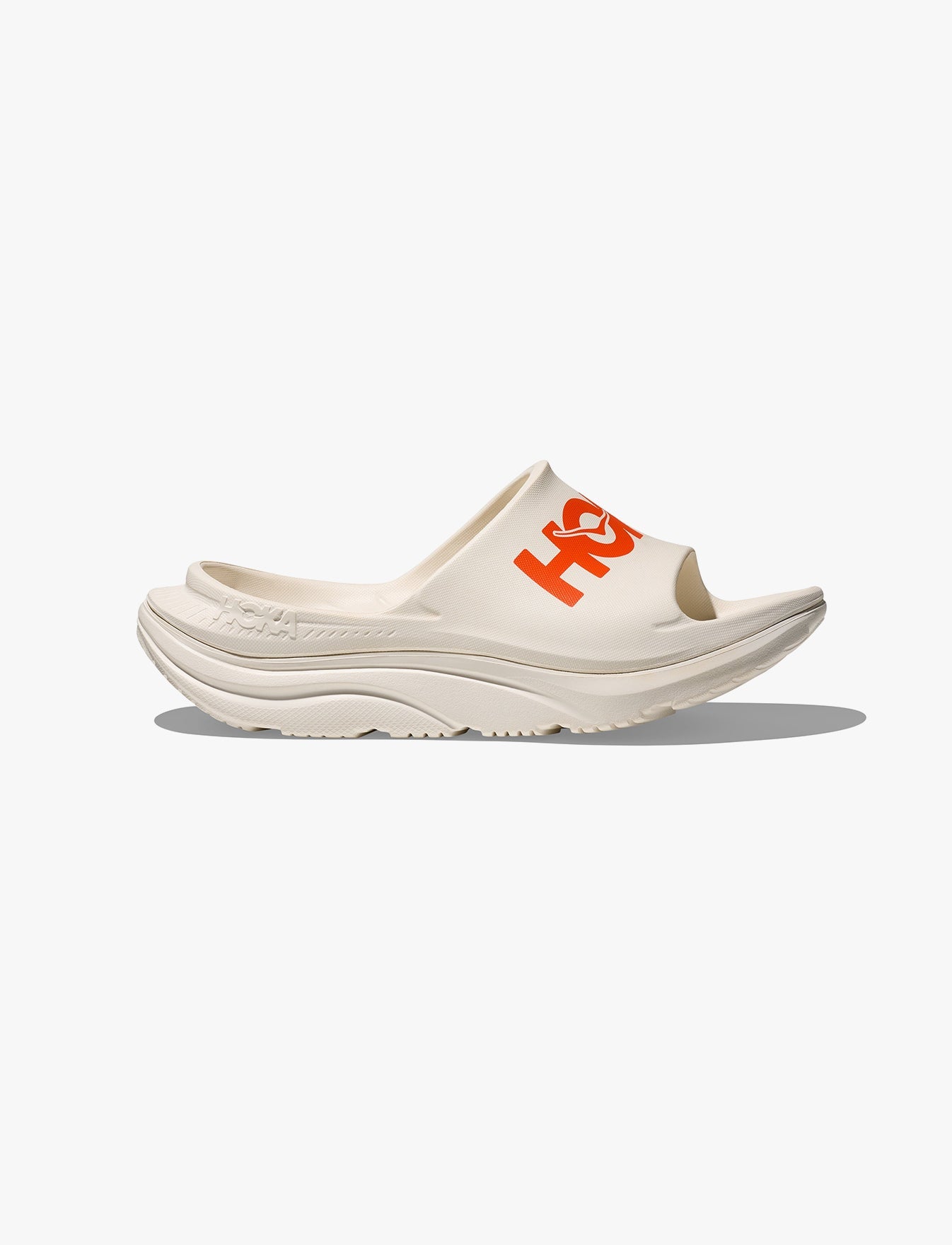 HOKA ORA ATHLETIC SLIDE - כפכפי אורה אתלטיקס סלייד בצבע פרוסט/כתום לבה