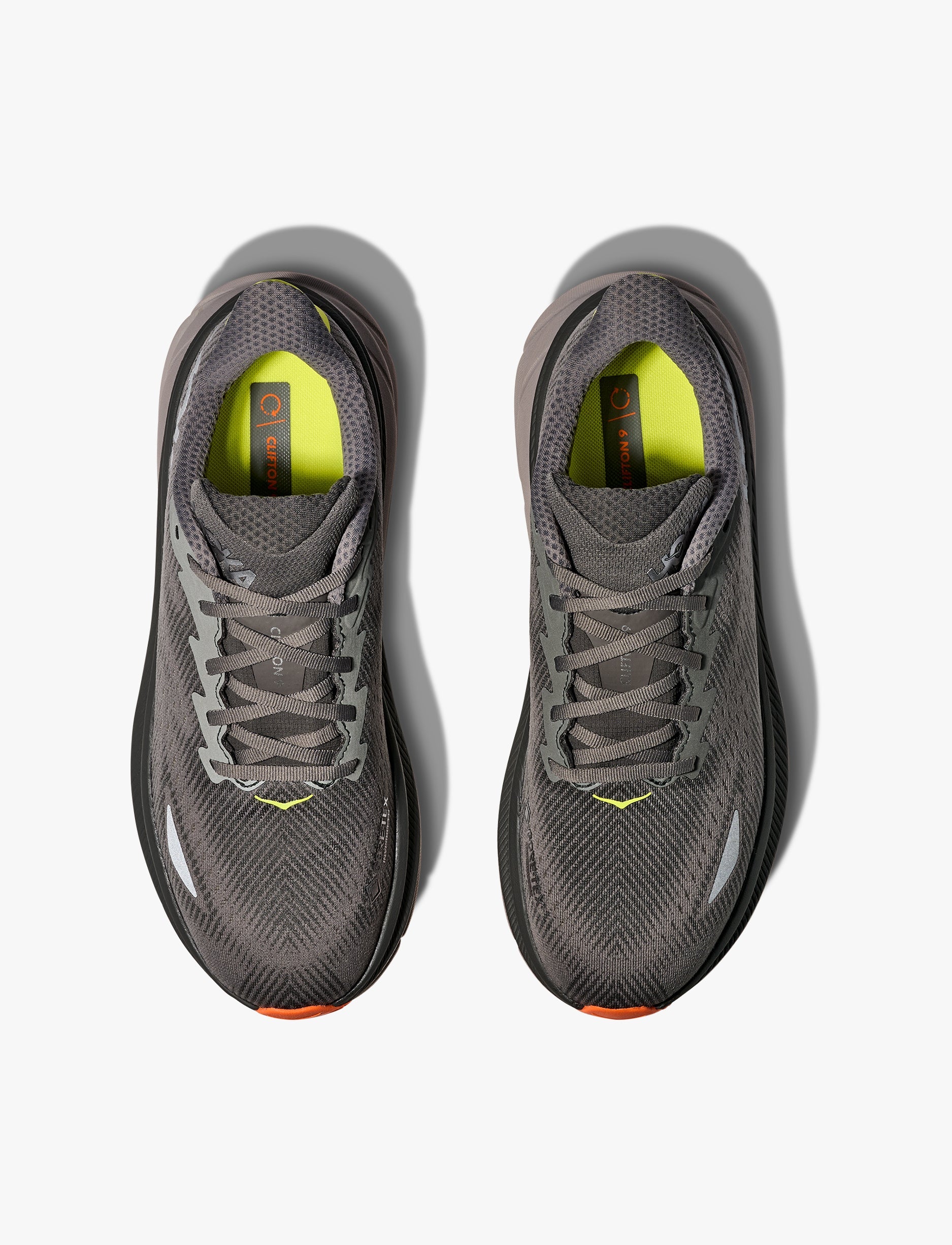 HOKA CLIFTON 9 GTX - נעלי ספורט קליפטון 9 גורטקס לגברים בצבע אפור אספלט/אפור חצץ