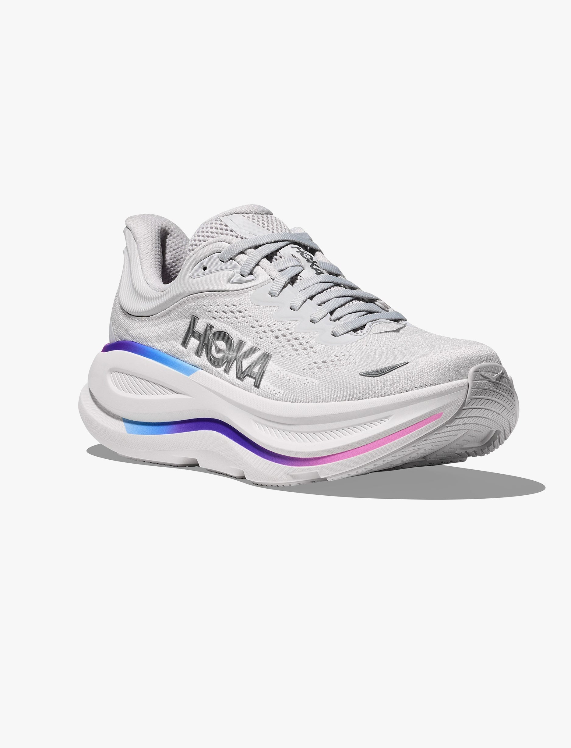 HOKA BONDI WIDE 9 - נעלי ספורט לנשים בונדי 9 רחבות בצבע אפור/לבן