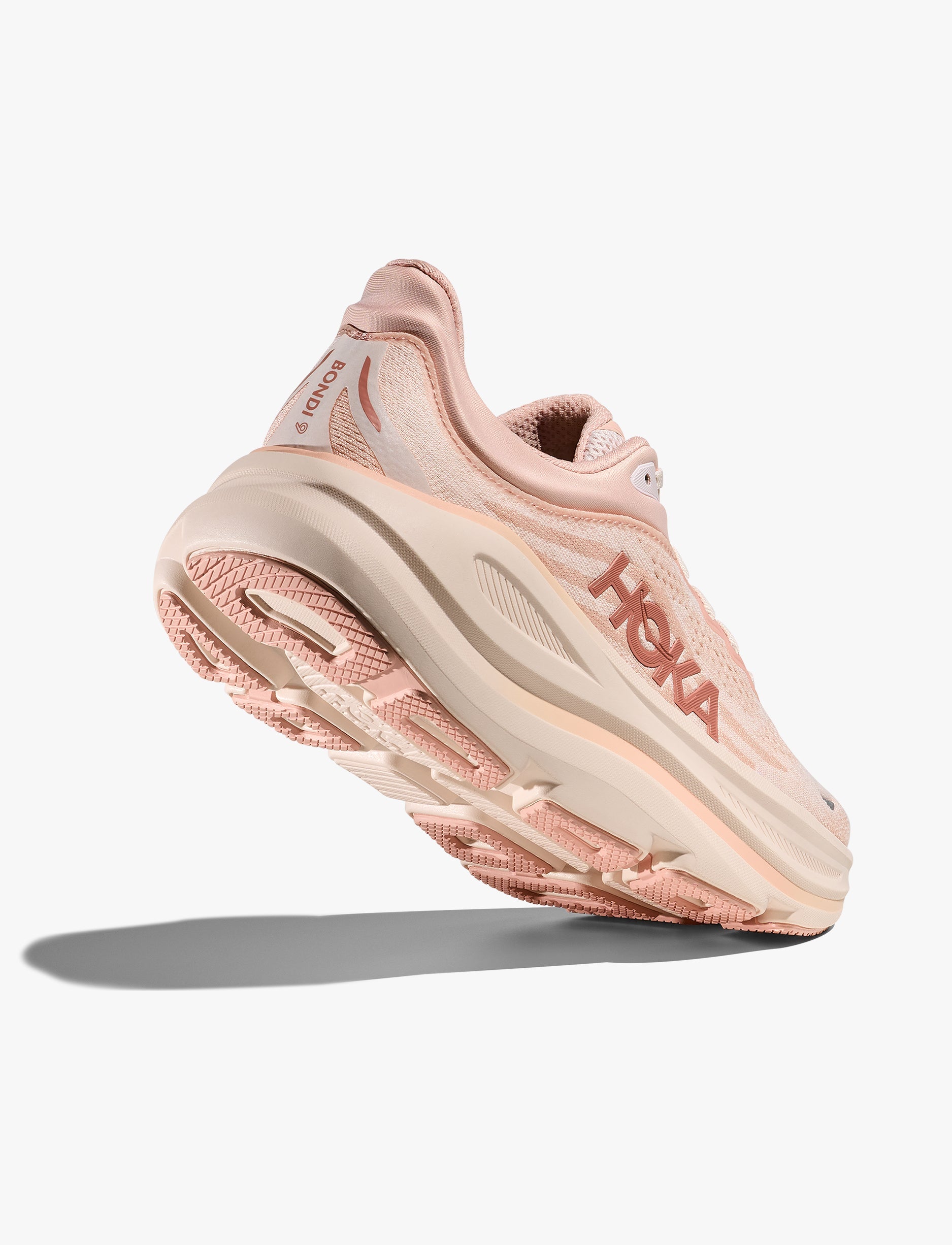 HOKA BONDI WIDE 9 - נעלי ספורט לנשים בונדי 9 רחבות בצבע ורוד/קרם ורדים