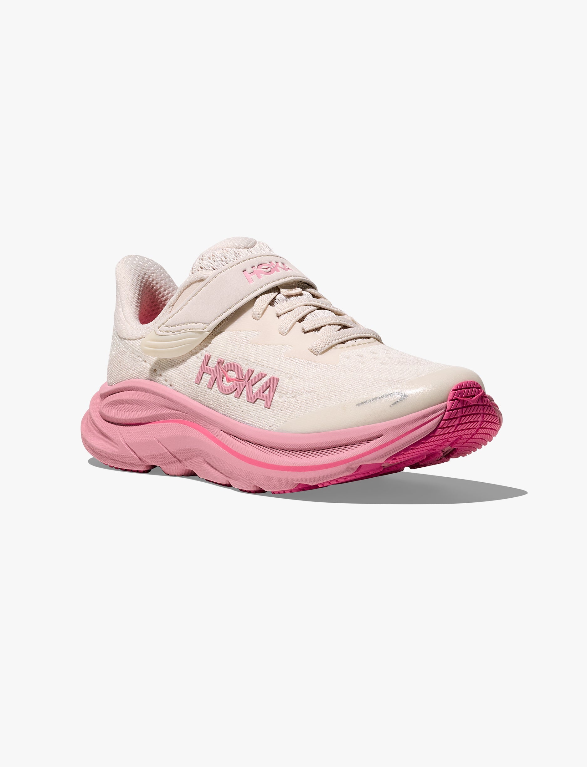HOKA CLIFTON 10 LITTLE KIDS - נעלי ספורט ילדים הוקה קליפטון 10 בצבע קרם ורדים/ורד כהה