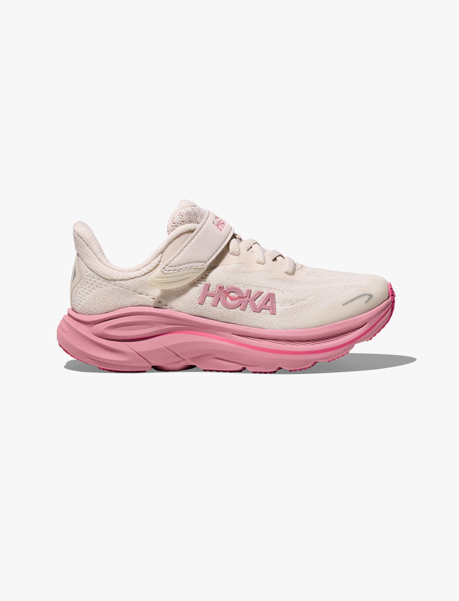 HOKA CLIFTON 10 LITTLE KIDS - נעלי ספורט ילדים הוקה קליפטון 10 בצבע קרם ורדים/ורד כהה