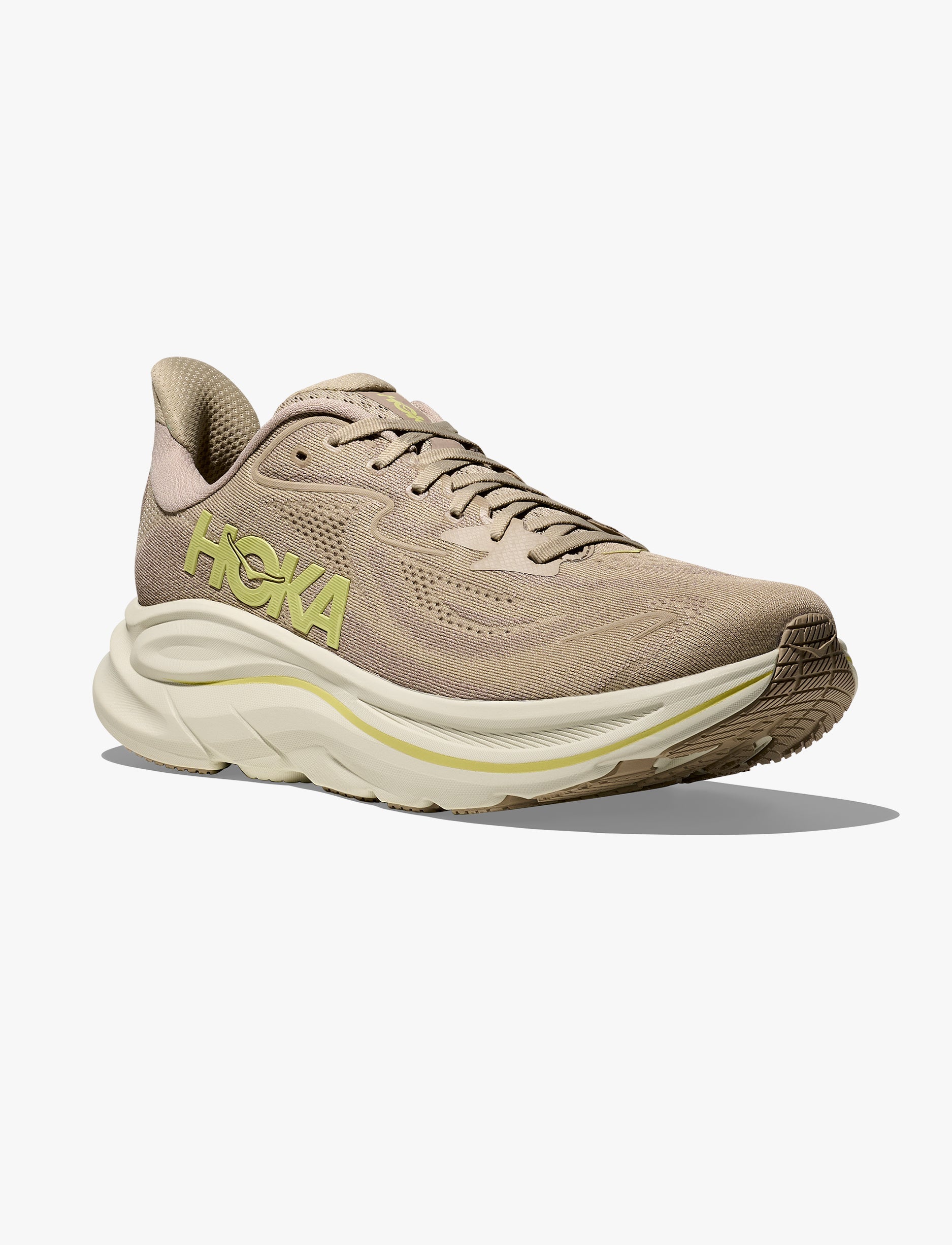 HOKA CLIFTON WIDE 10 -  נעלי ספורט גברים הוקה קליפטון 10 רחבות בצבע פשתן/אבן