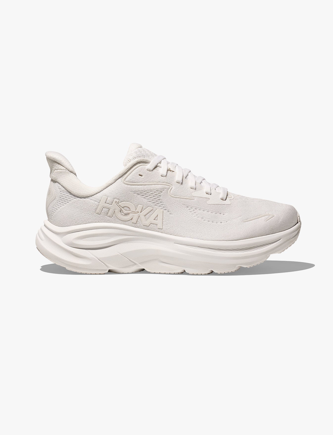 HOKA CLIFTON WIDE 10 -  נעלי ספורט גברים הוקה קליפטון 10 רחבות בצבע לבן/לבן
