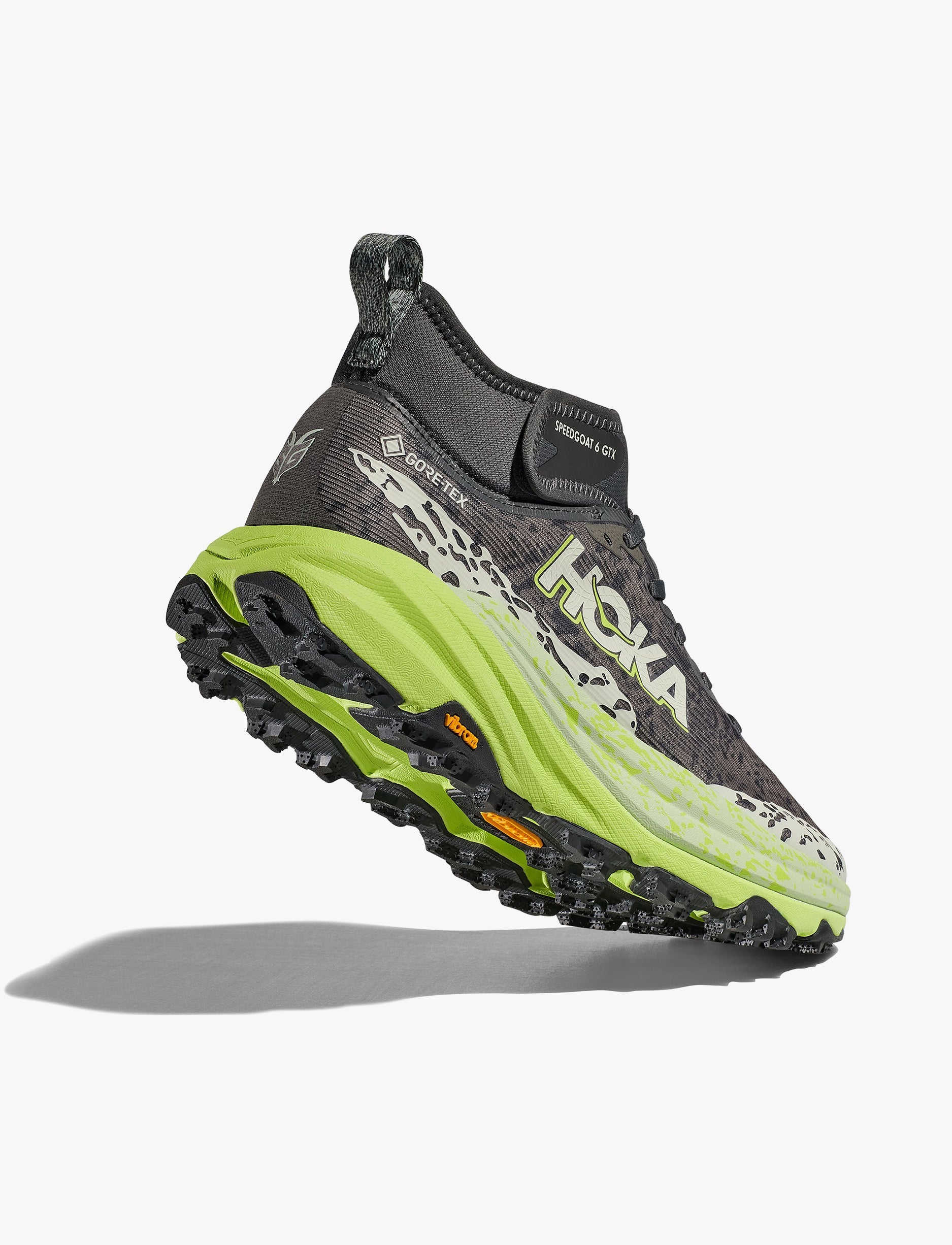 HOKA SPEEDGOAT 6 MID GTX - נעלי הוקה ספידגוט 6 מיד לגברים בצבע אפור אורביט/ירקרק