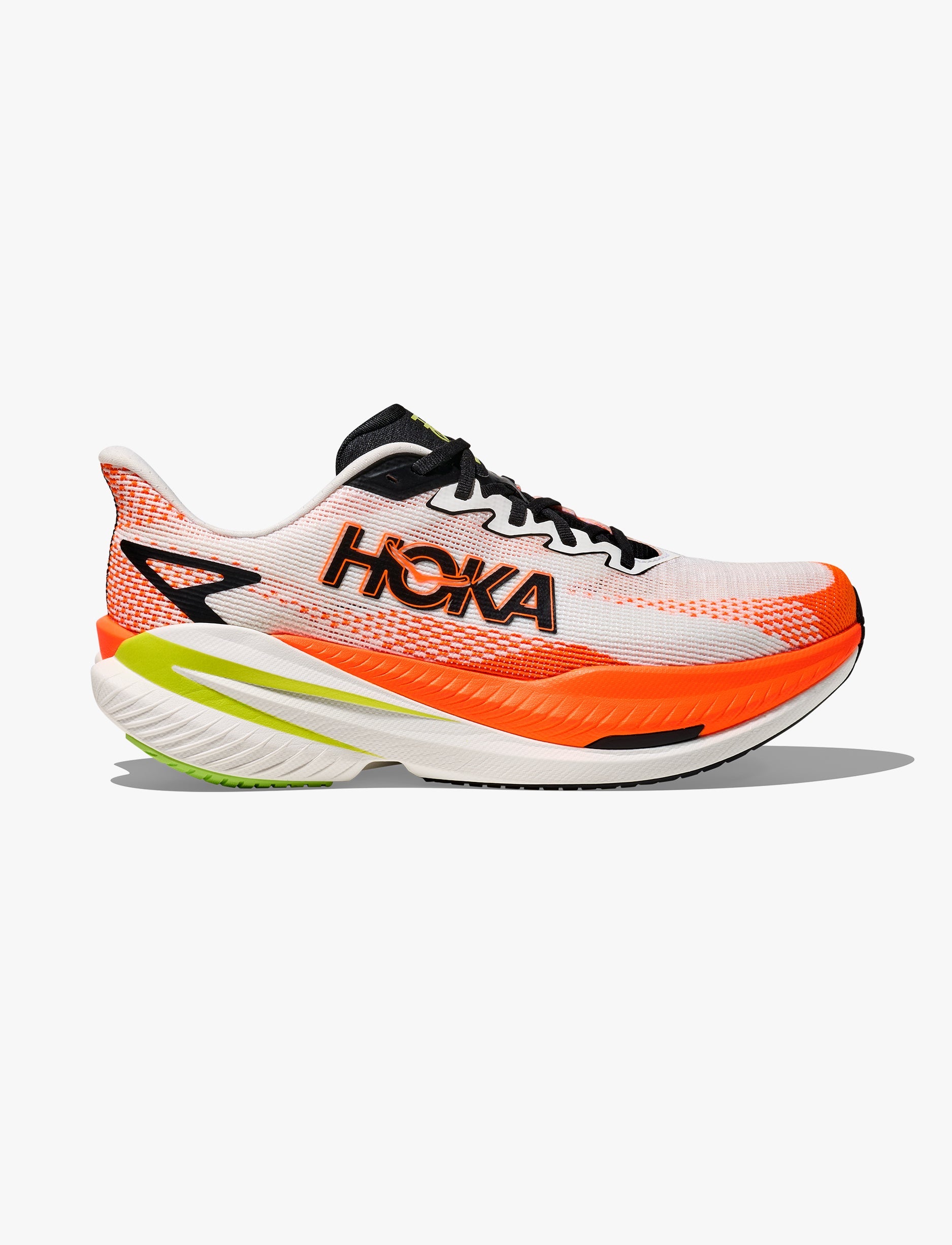 HOKA MACH X 3 - נעלי ספורט לגברים הוקה מאכ איקס בצבע לבן/נאון טנג'רין