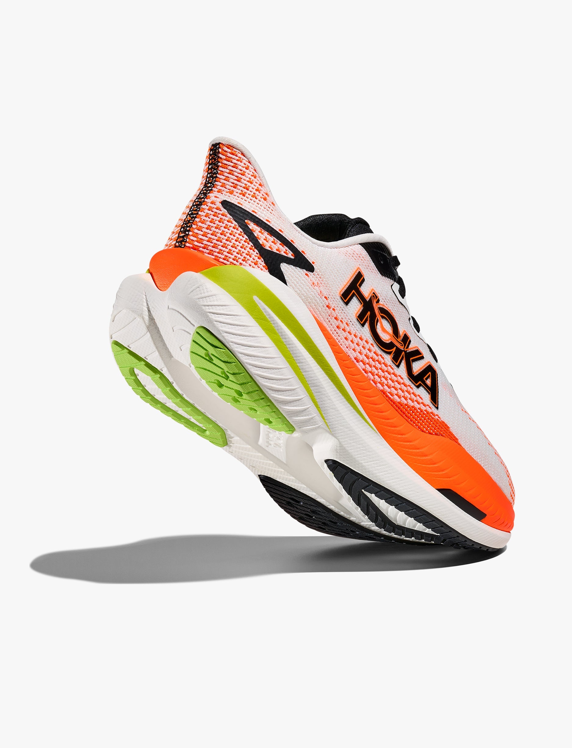 HOKA MACH X 3 - נעלי ספורט לגברים הוקה מאכ איקס בצבע לבן/נאון טנג'רין