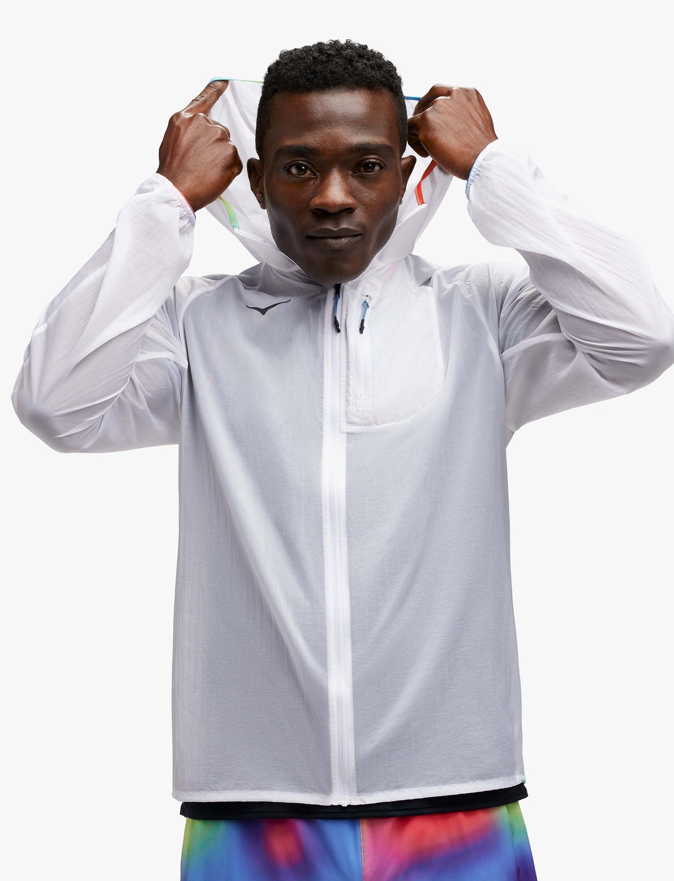 M Ultralite Jacket - מעיל רוח סקייפלואו לגברים לבן/מולטי