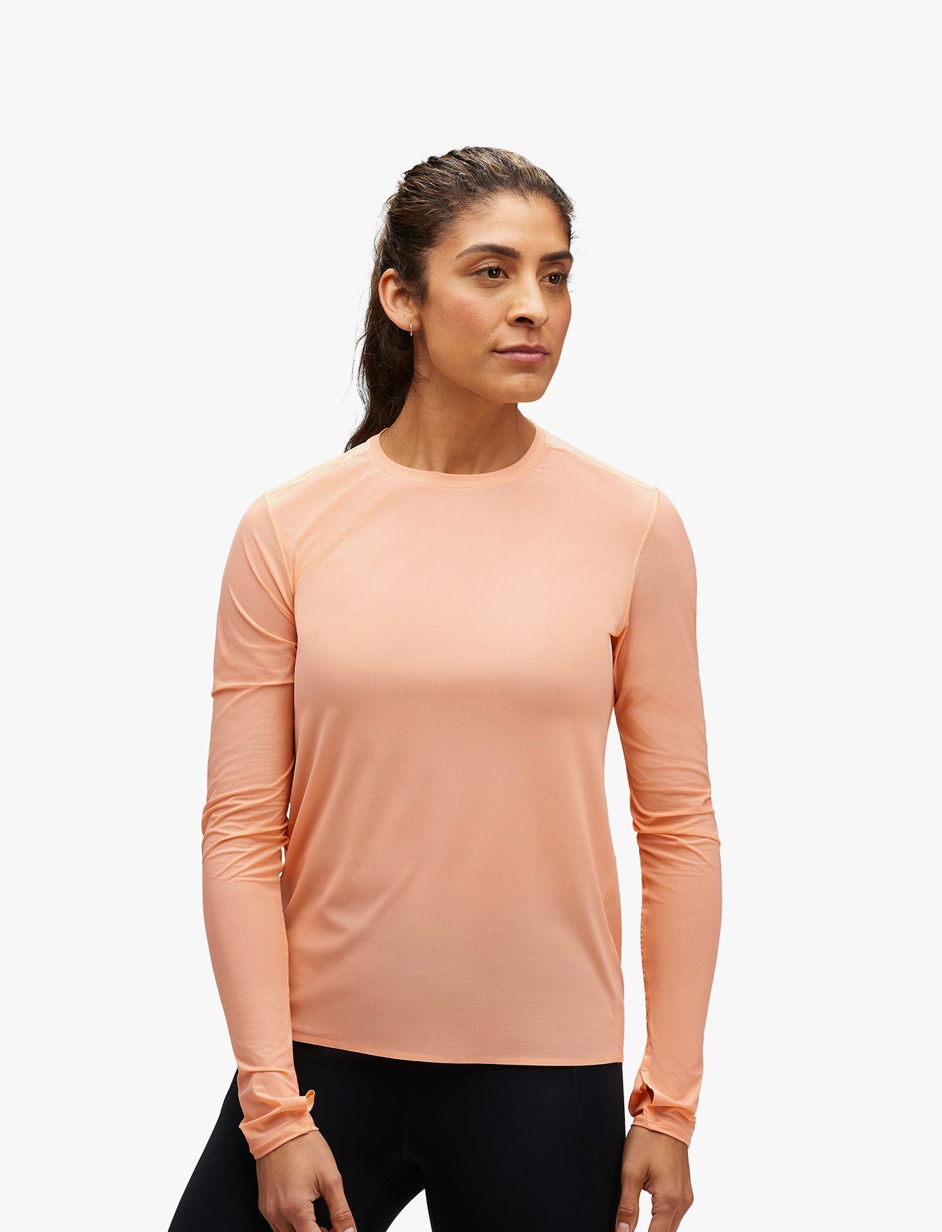 חולצת ריצה טי אירולייט- שרוול ארוך לנשים -  W AIROLITE RUN LONG SLEEVE בצבע כתום