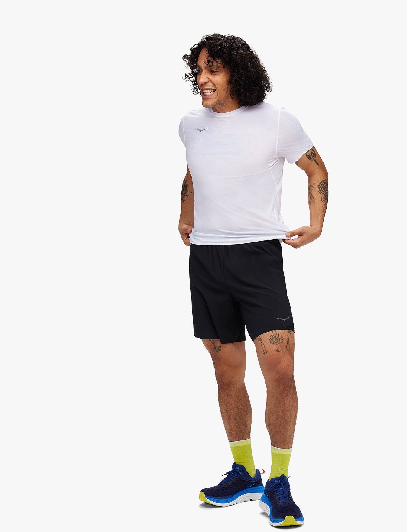 M GLIDE 7'' SHORT 2IN1 - מכנסי ריצה קצרים 18 לגברים ס"מ או 7 אינצ' בצבע שחור